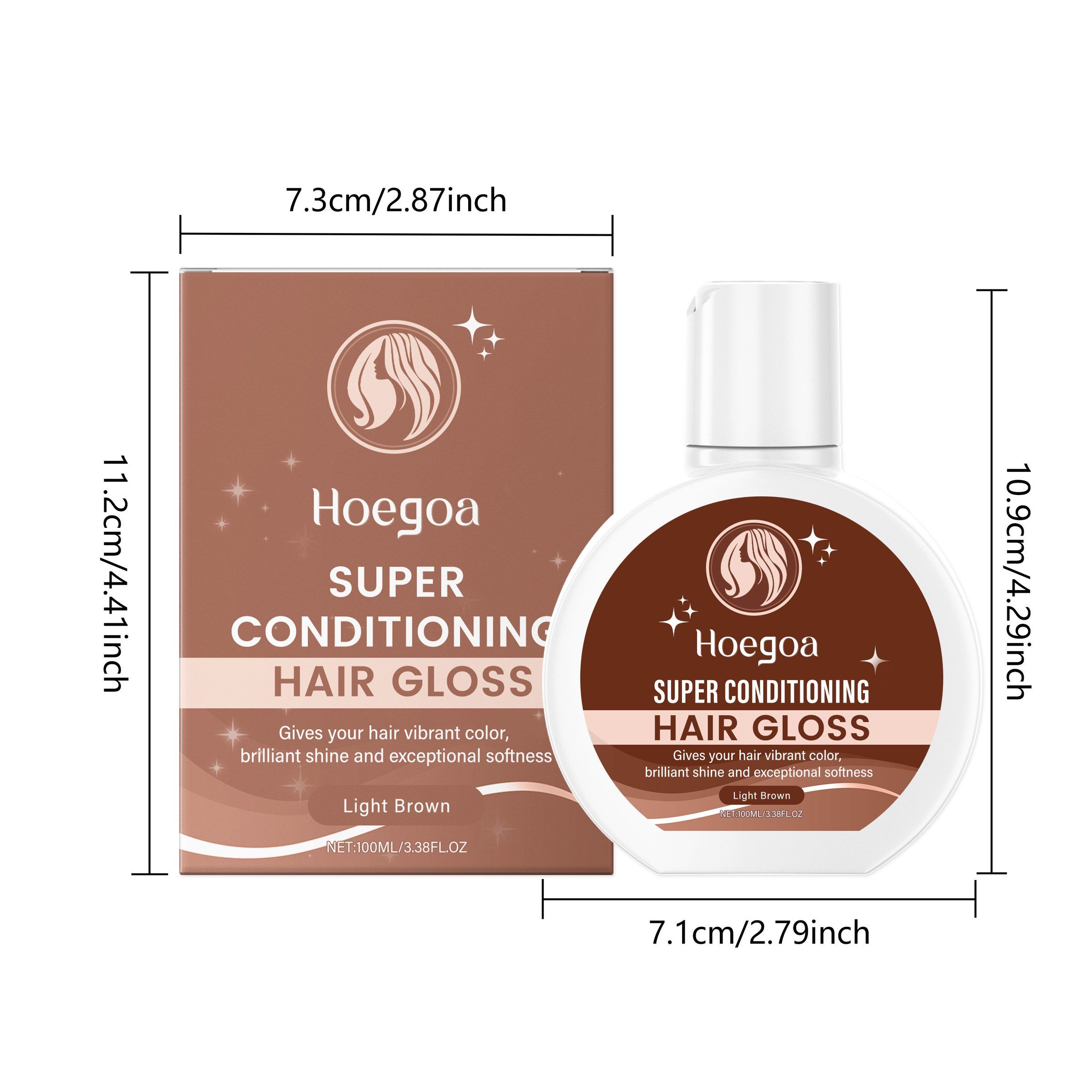 HOEGOA Light Brown Color-Depositing Hair Conditioner, 100 ml photo 2