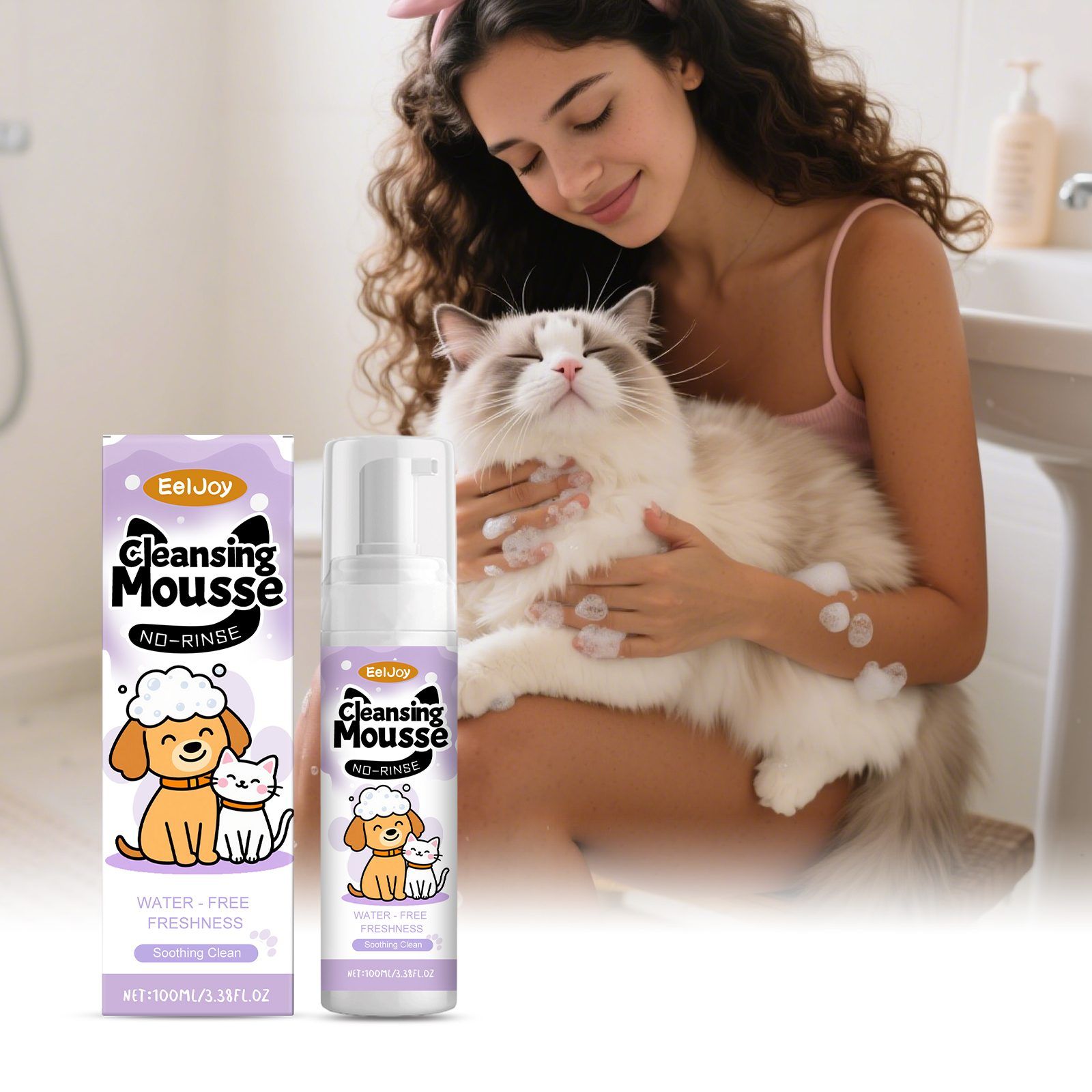 EELJOY No-Rinse Pet Face Cleansing Mousse, 100 ml photo 8