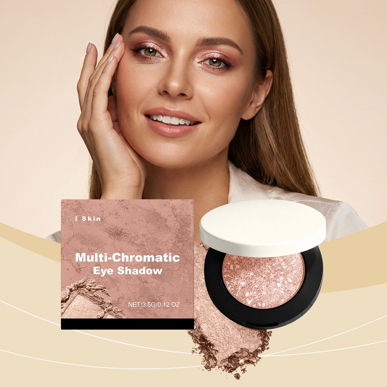 AMZ Shimmer Eye Shadow, Nude, 3.5 g photo 2