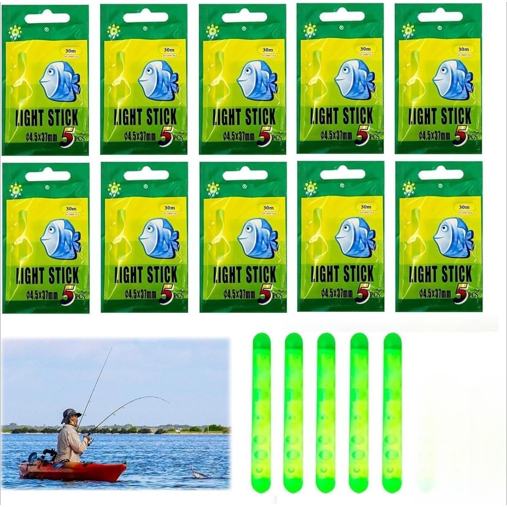 100-piece Fishing Accessories Set, Dimensions 4.5 × 37 Mm, Suitable For Night Fishing (can Be Attached To The Tip Of A Fishing Rod), Includes Connectors And Silicone Mounts; Fishing Accessory Set photo 1