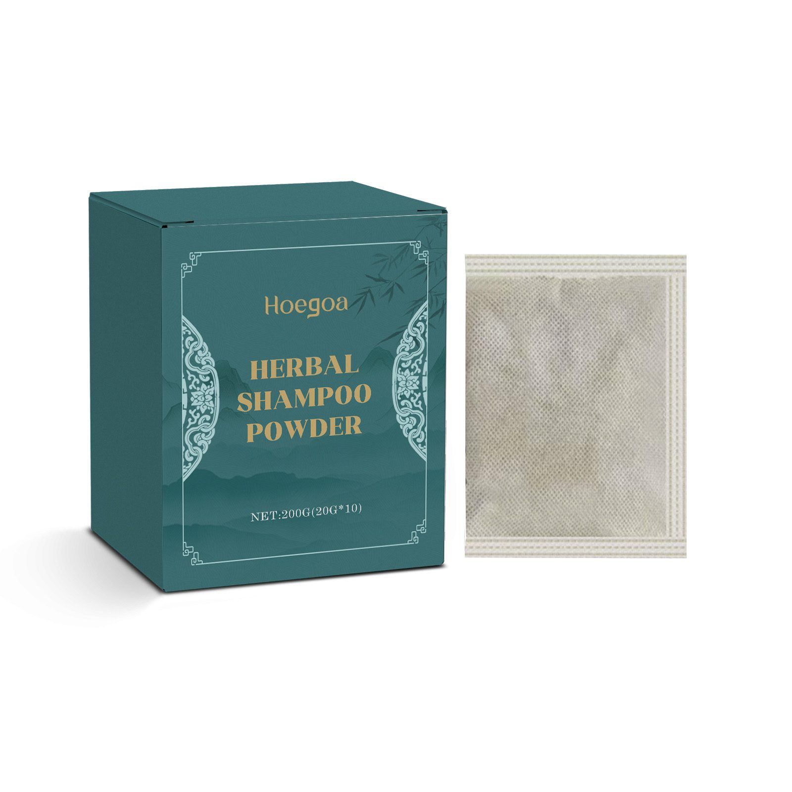 HOEGOA Herbal Hair Shampoo Powder, 10 Packets, 20 g Each photo 1