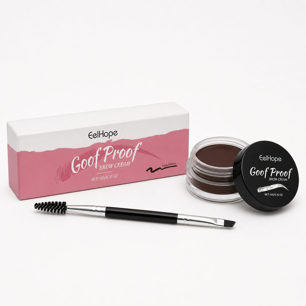 EELHOPE Deep Brown Brow Tint with Brush, 10 g photo 6