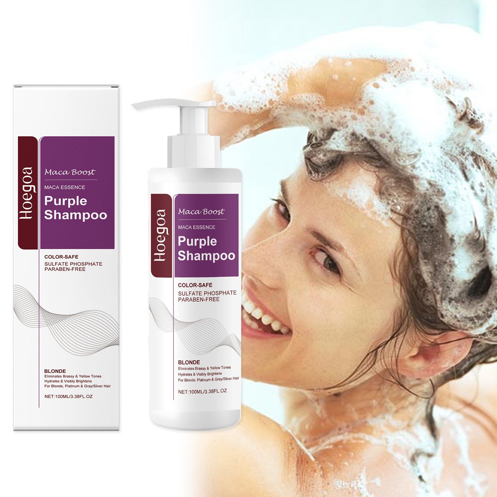 HOEGOA Purple Hair Shampoo, 100 ml photo 2