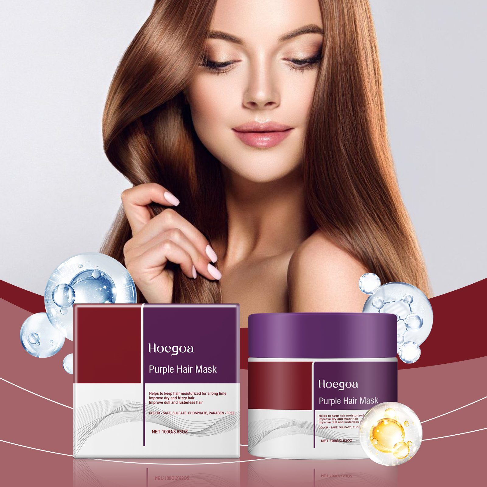 HOEGOA Purple Rinse-Off Hair Mask, 100 g photo 4