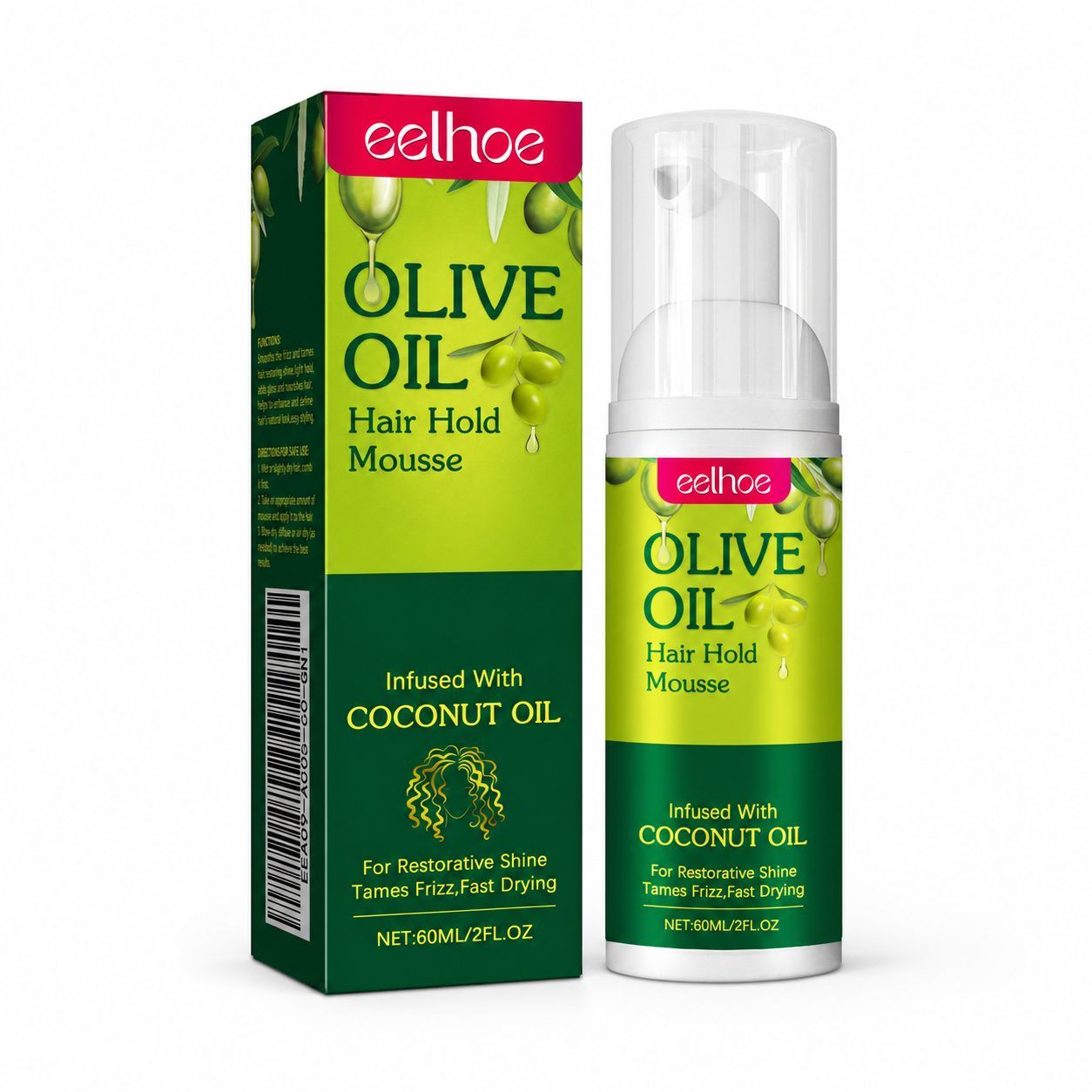 EELHOE Olive Oil Hair Styling Mousse, 60 ml photo 6