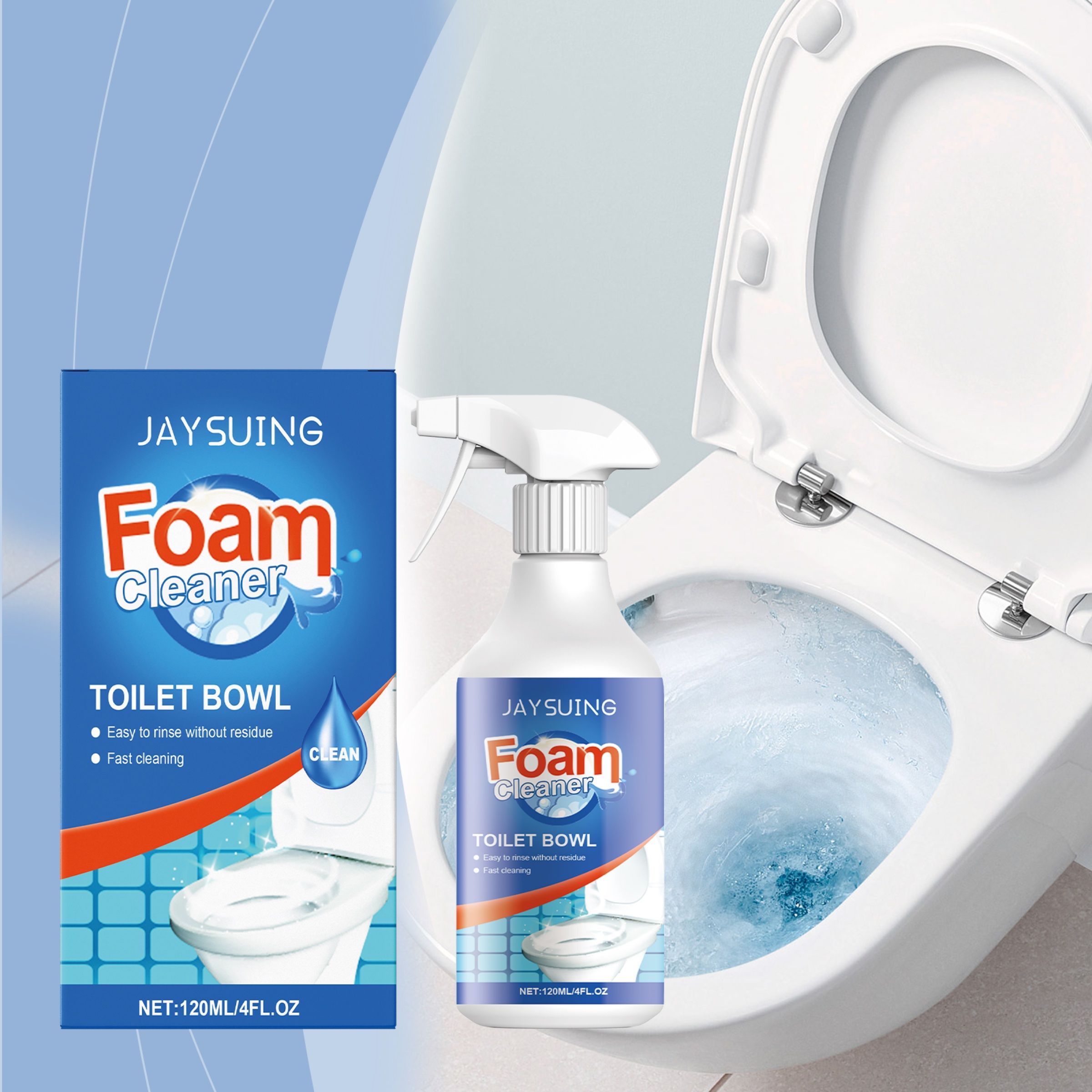 JAYSUING Foaming Toilet Bowl Cleaner Spray, 120 ml / 1 Bottle photo 7