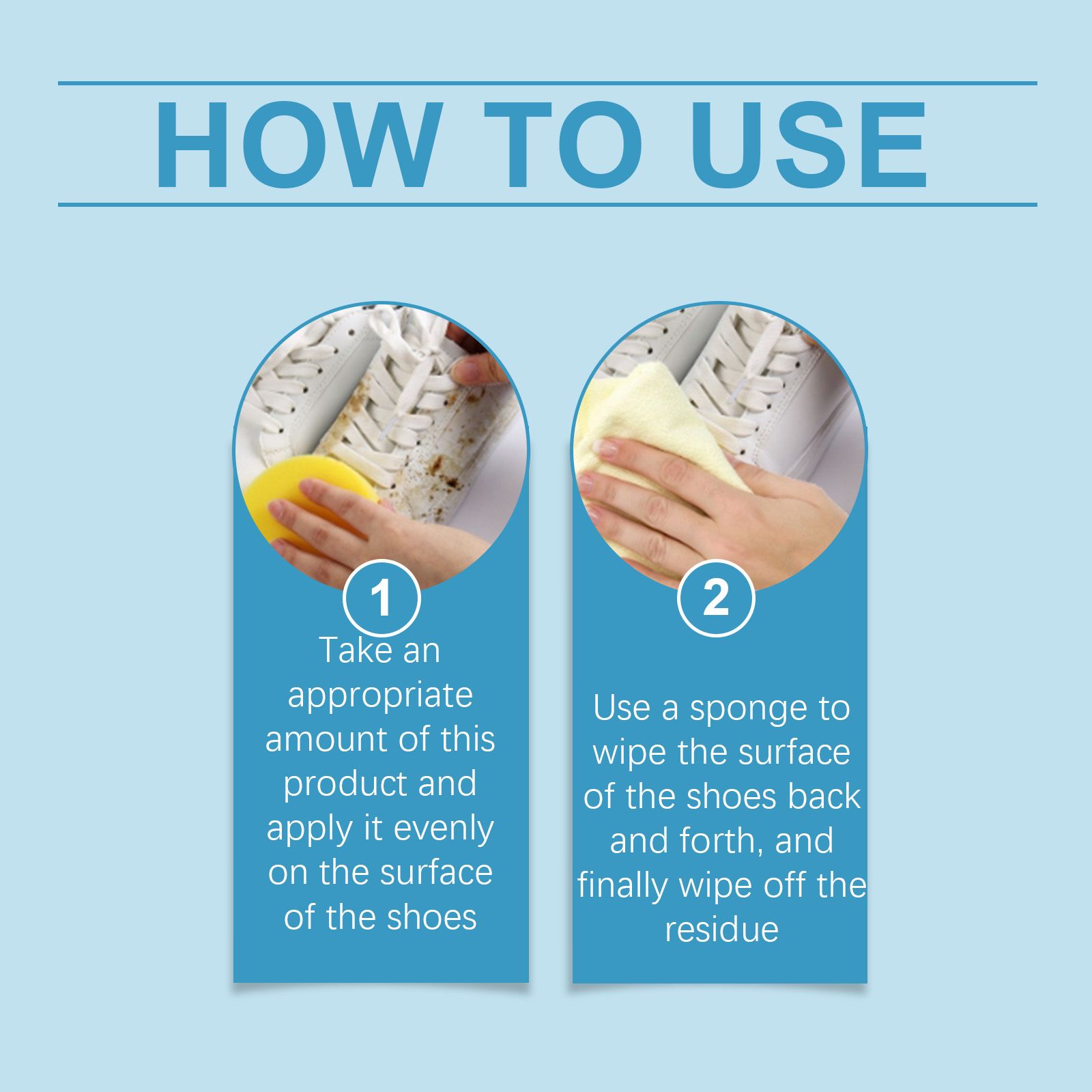 JUE FISH White Shoe Cleaning Cream, 100 g with Sponge photo 4