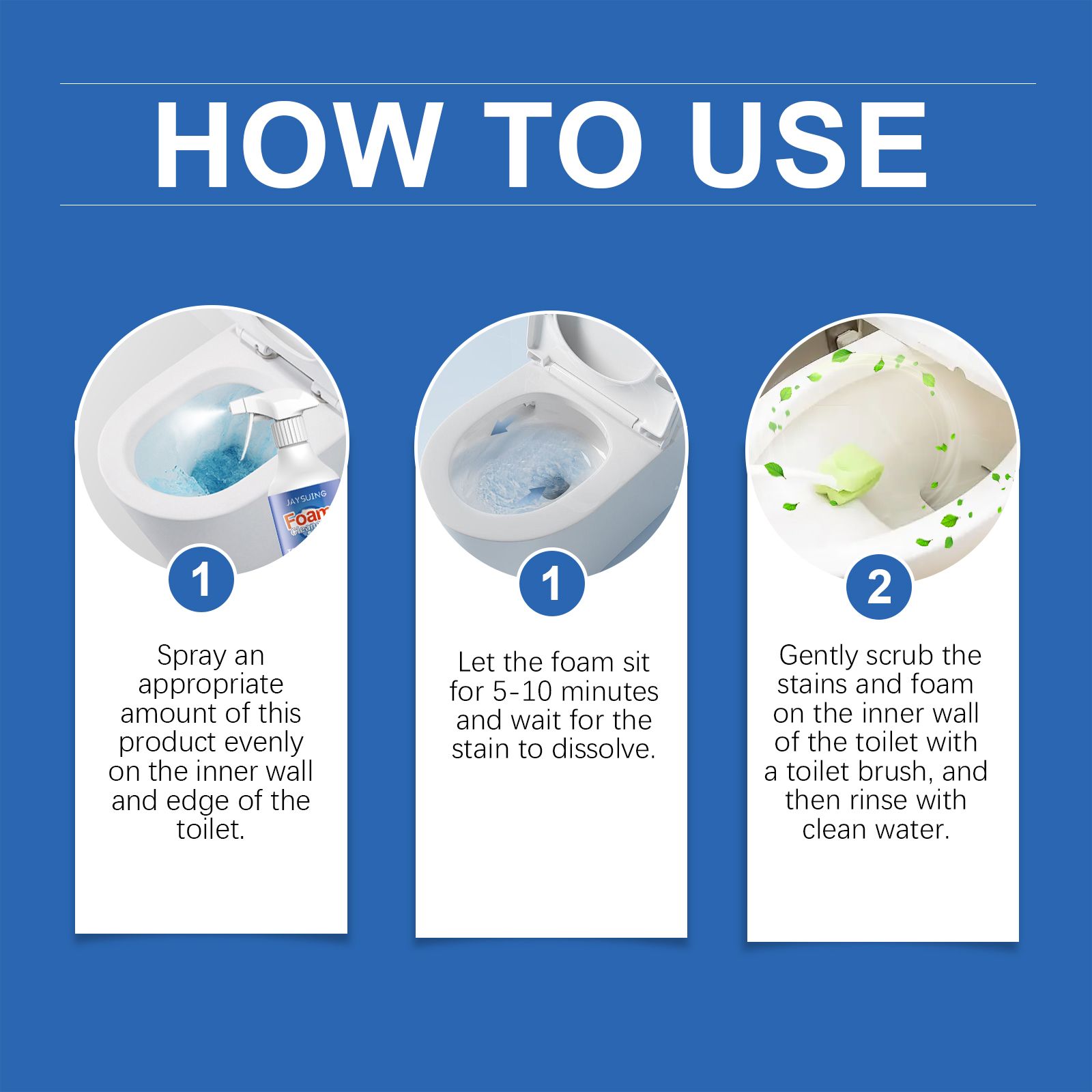 JAYSUING Foaming Toilet Bowl Cleaner Spray, 120 ml / 1 Bottle photo 5
