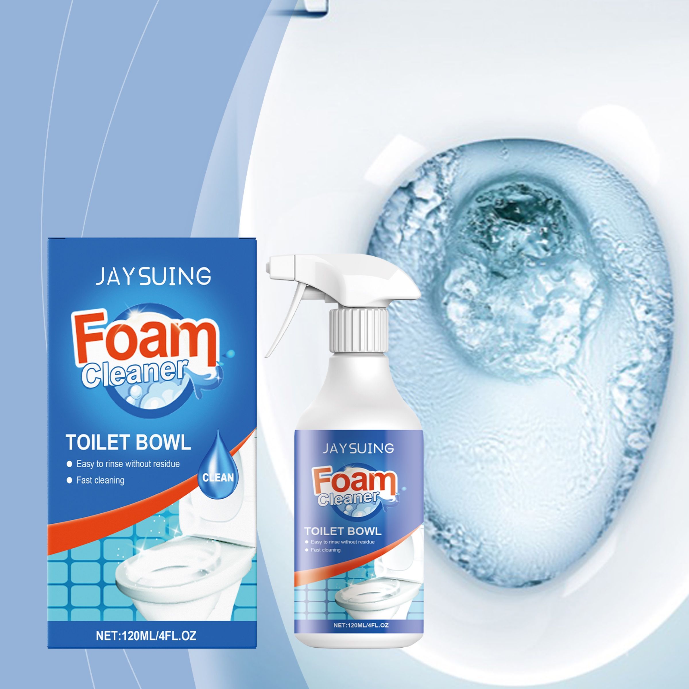 JAYSUING Foaming Toilet Bowl Cleaner Spray, 120 ml / 1 Bottle photo 4