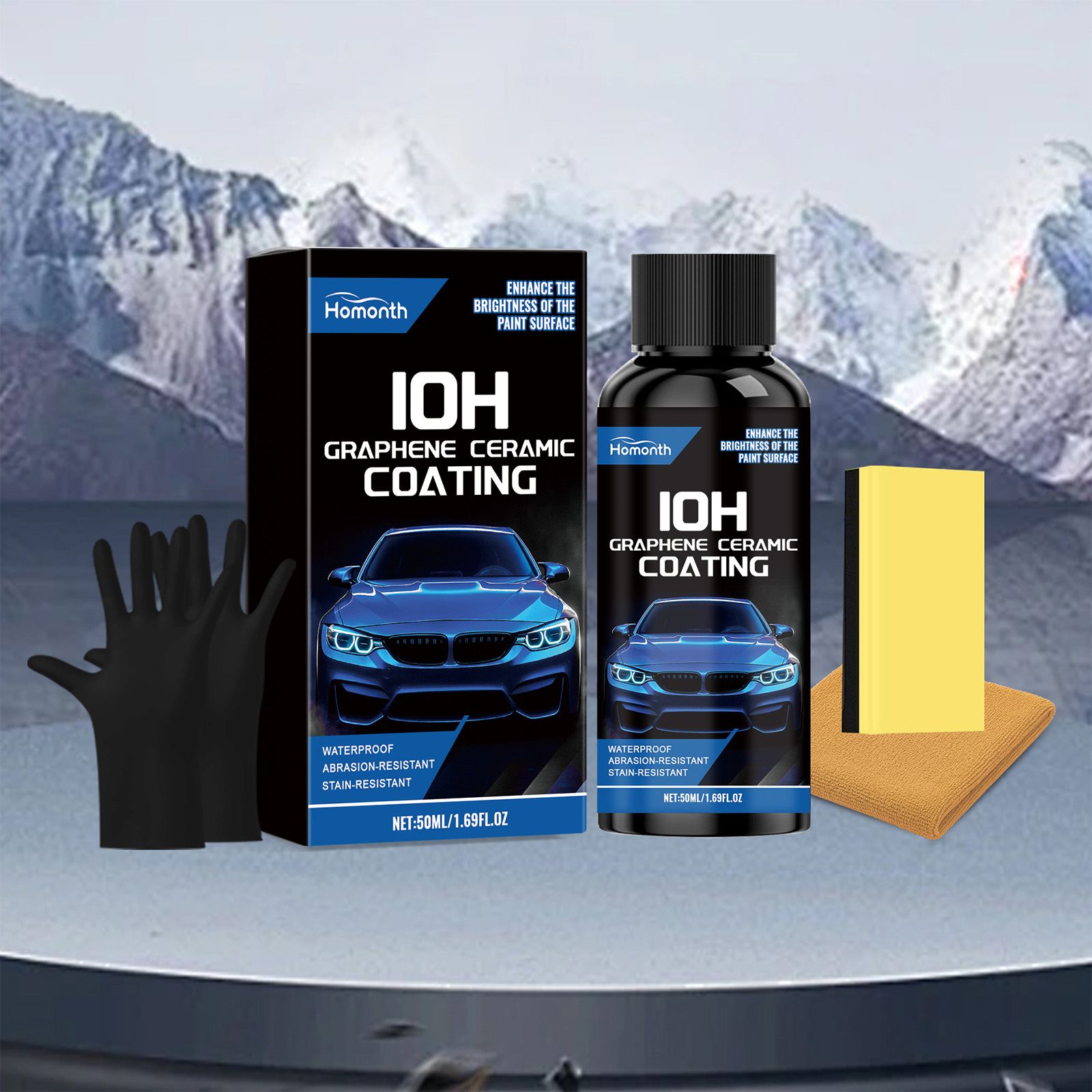 HOMONTH Automotive Ceramic Coating Kit, 50 ml Kit with Applicators photo 3