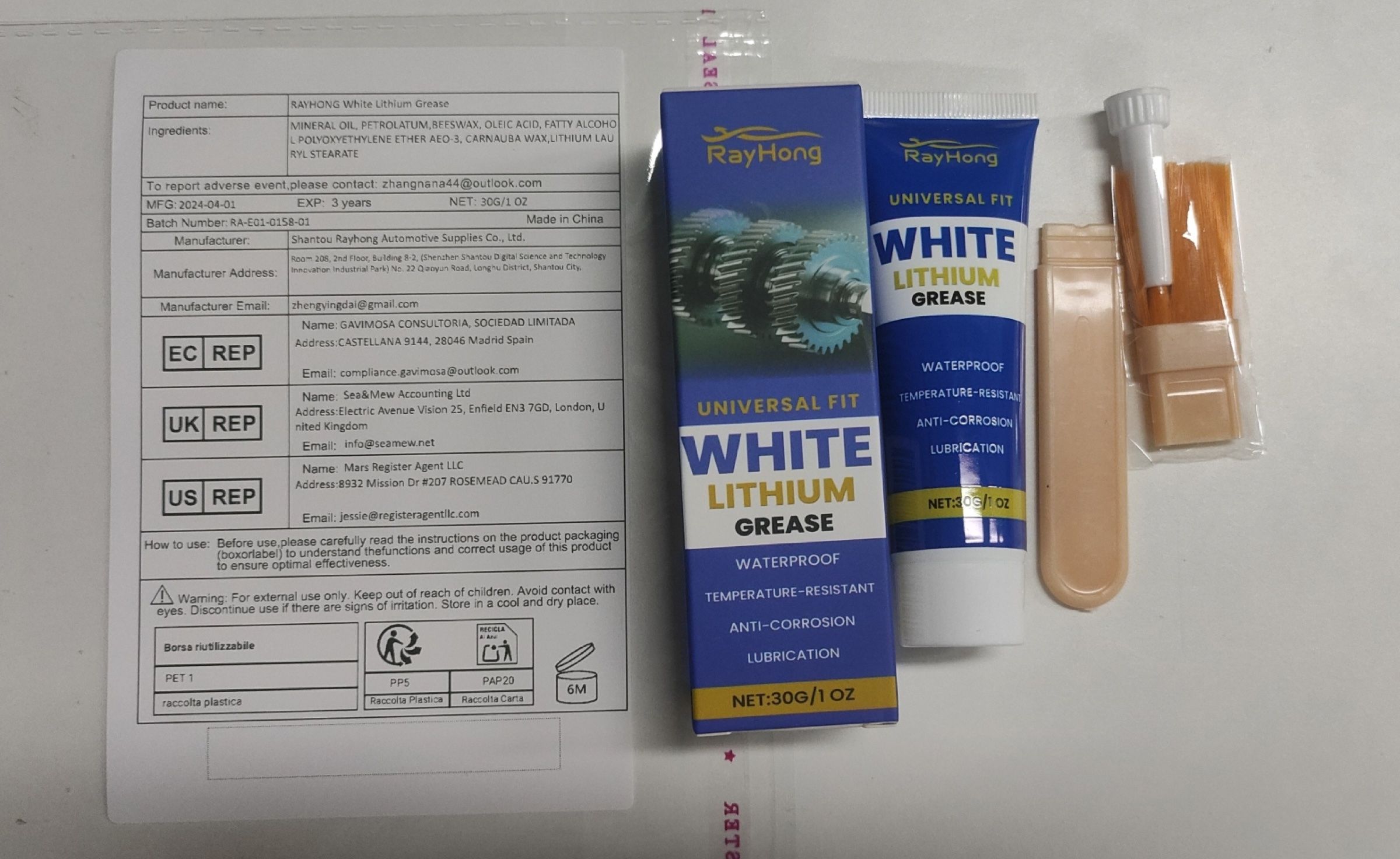 RAYHONG Automotive Maintenance Grease Kit, 30 g Kit photo 3