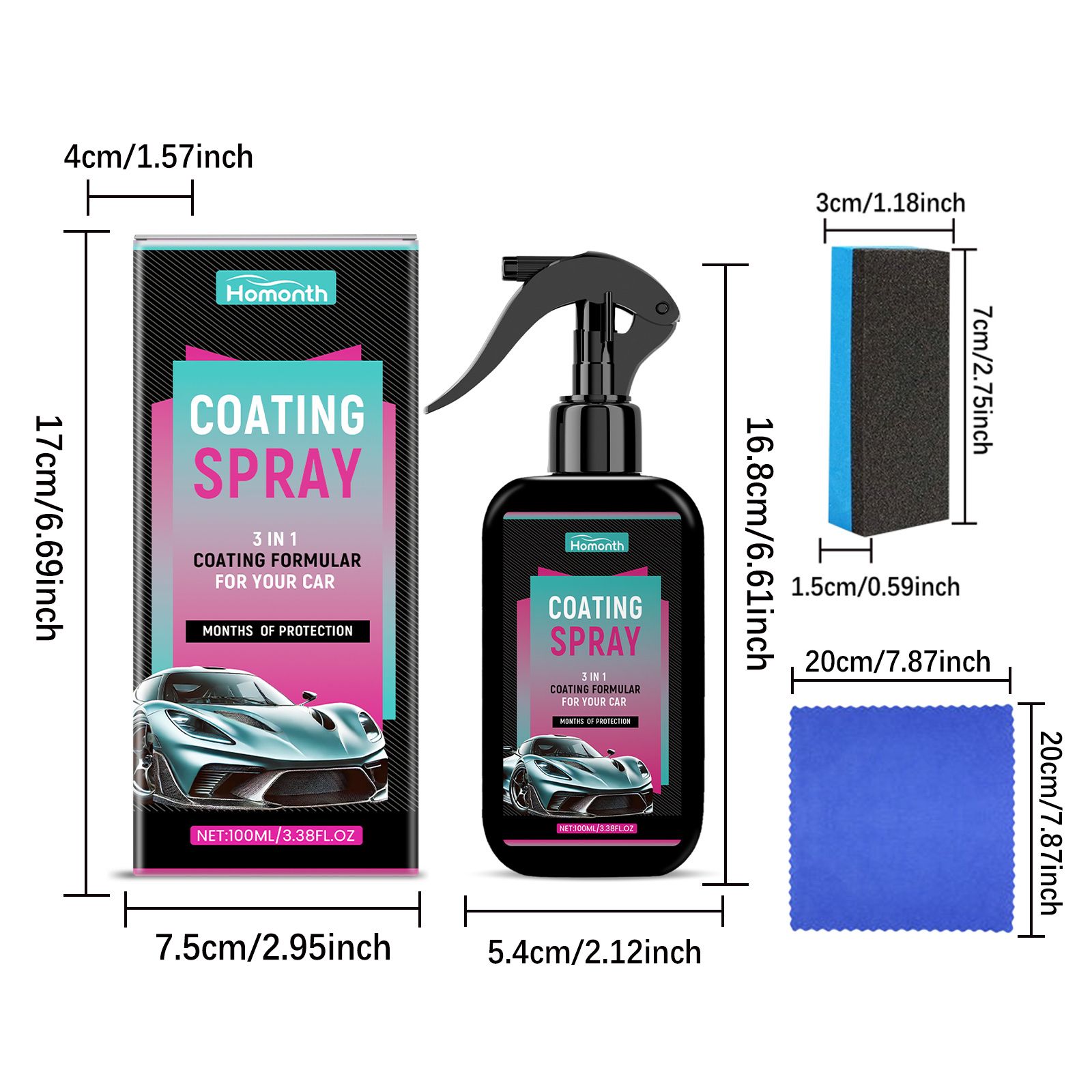 HOMONTH Automotive Coating Spray, 1 Kit photo 3