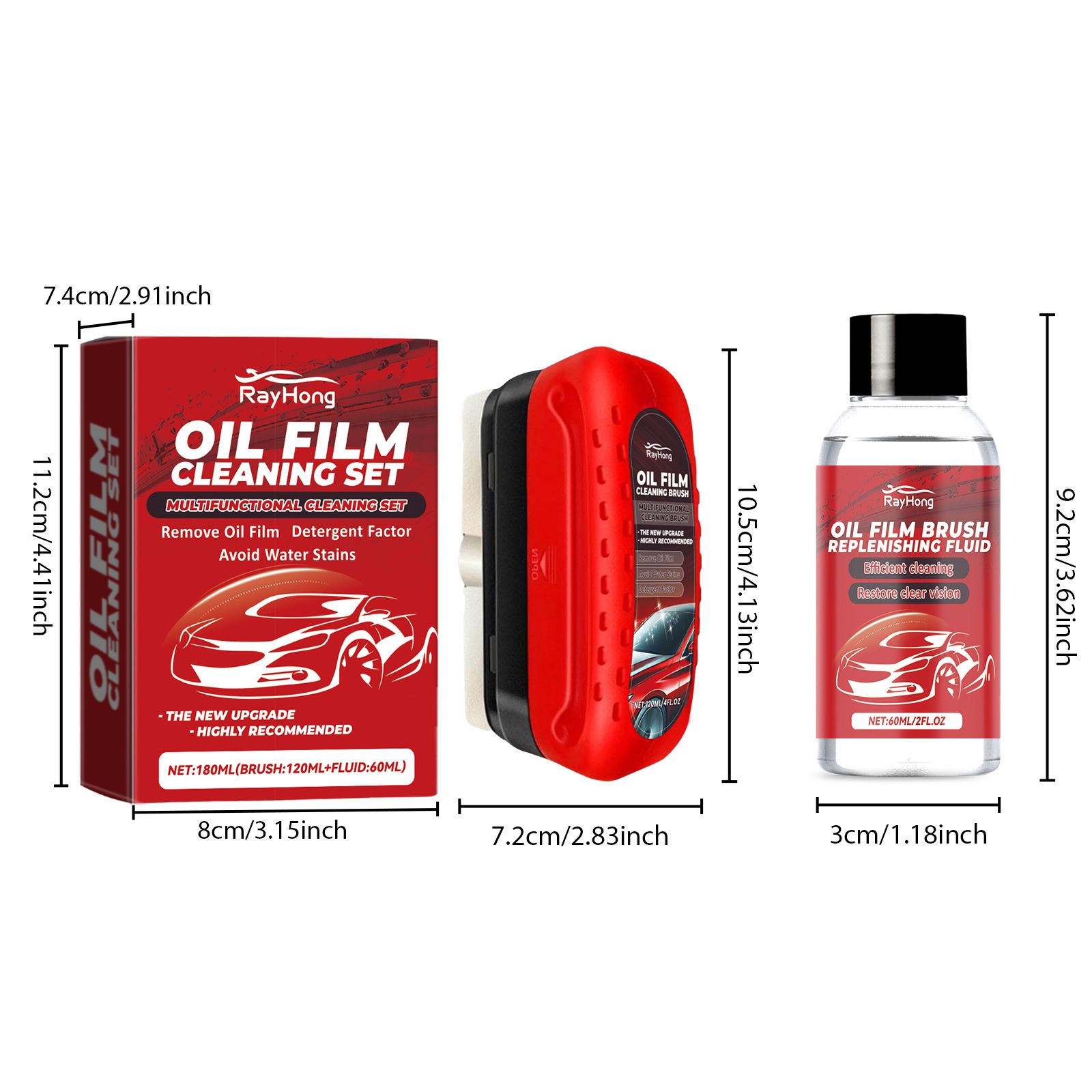 RAYHONG Automotive Windshield Glass Cleaner Kit, 180 ml Kit photo 3