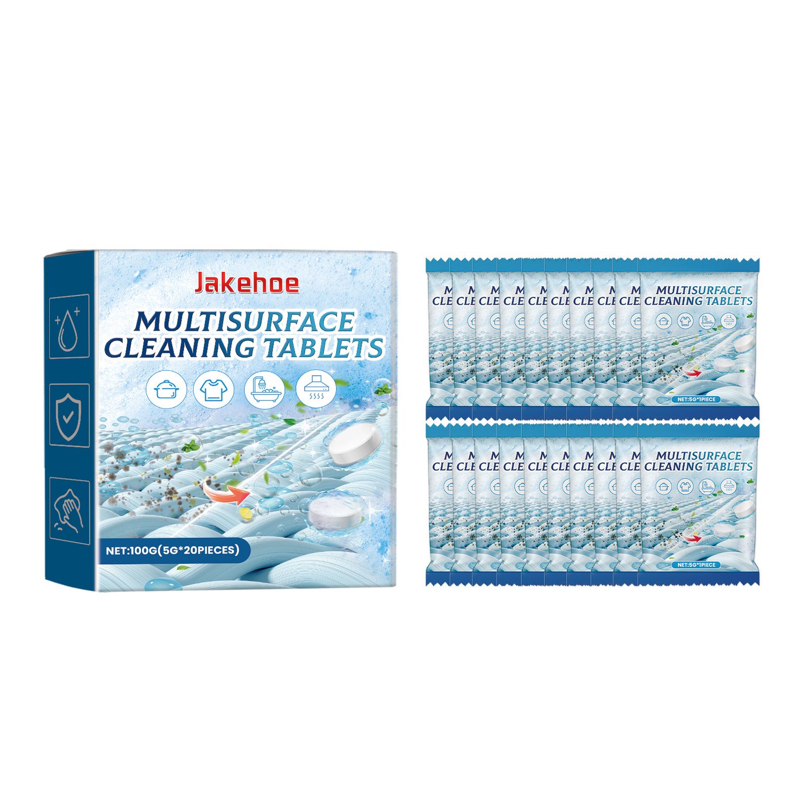 JAKEHOE Multi-Surface Cleaning Tablets, 100 g photo 1
