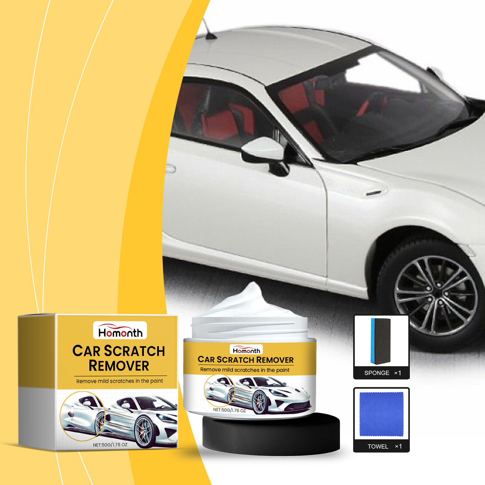 Scratch Repair Cream, Paint Coating Sealant Maintenance Balm photo 2