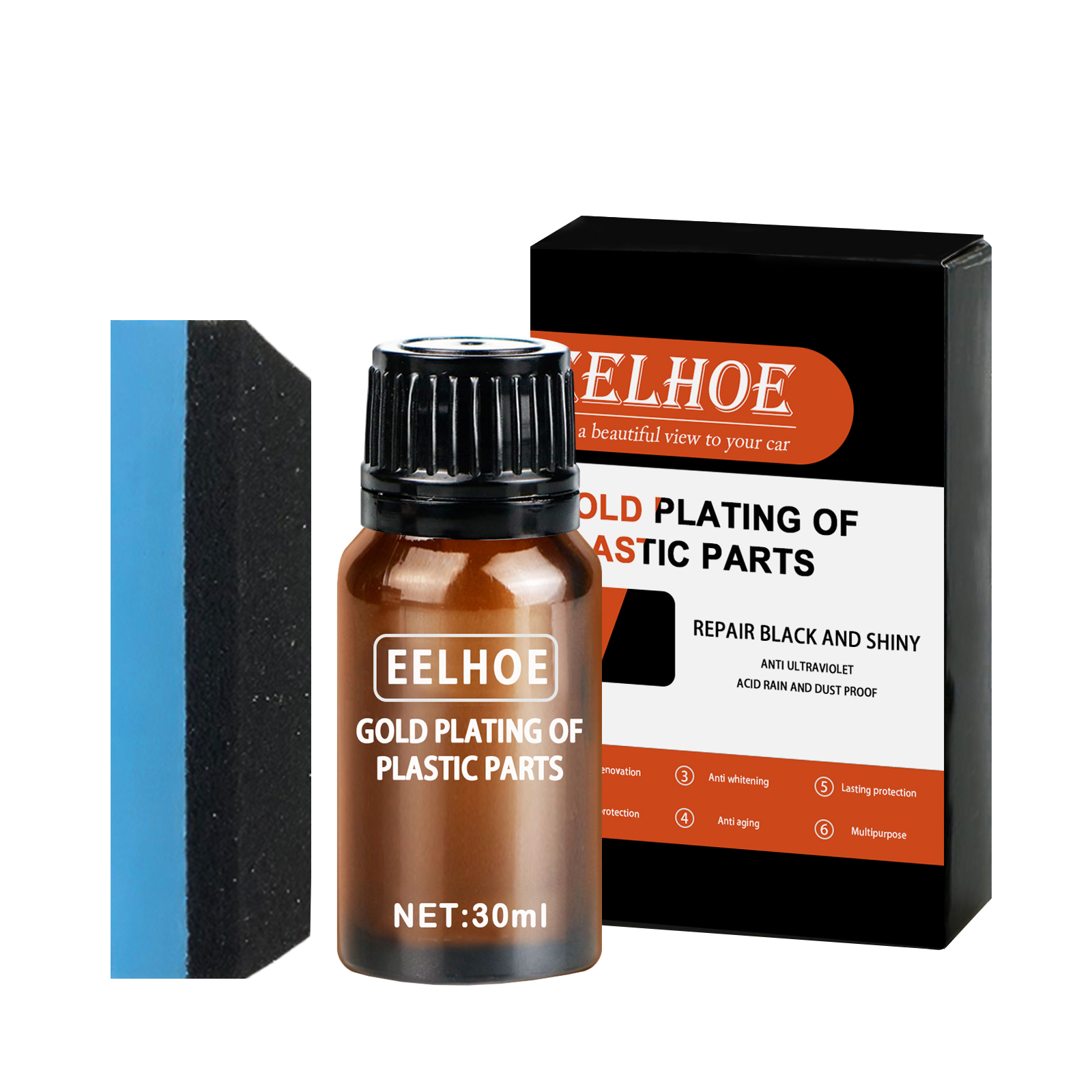 Plastic Crystal Coating Fluid 30ml Kit, Dashboard Interior Restorer photo 1