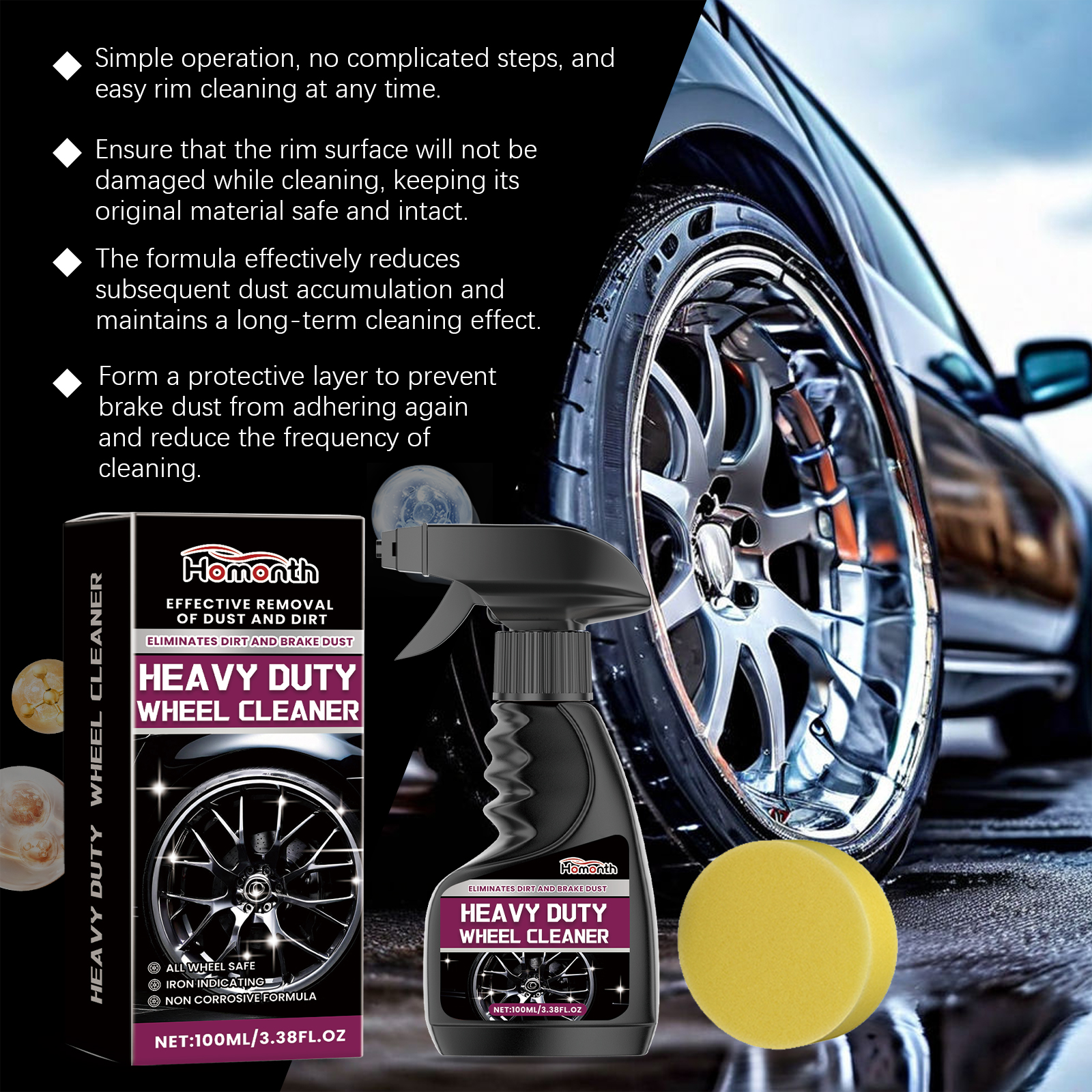 Rim Cleaner, Tire Rim Decontamination Degreaser Maintenance photo 5