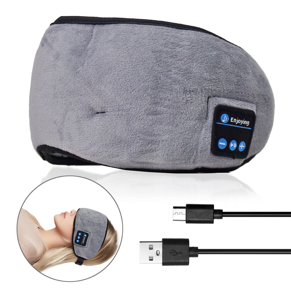 Bluetooth 5.0 Wireless Sleep Headphones Eye Mask With Built-in Speakers, Rechargeable Battery photo 1