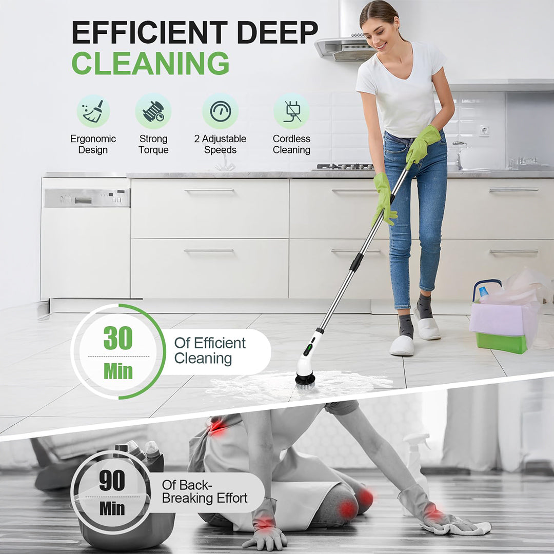 Electric Cleaning Brush With Multiple Brush Heads - Handheld Household Scrubber photo 5