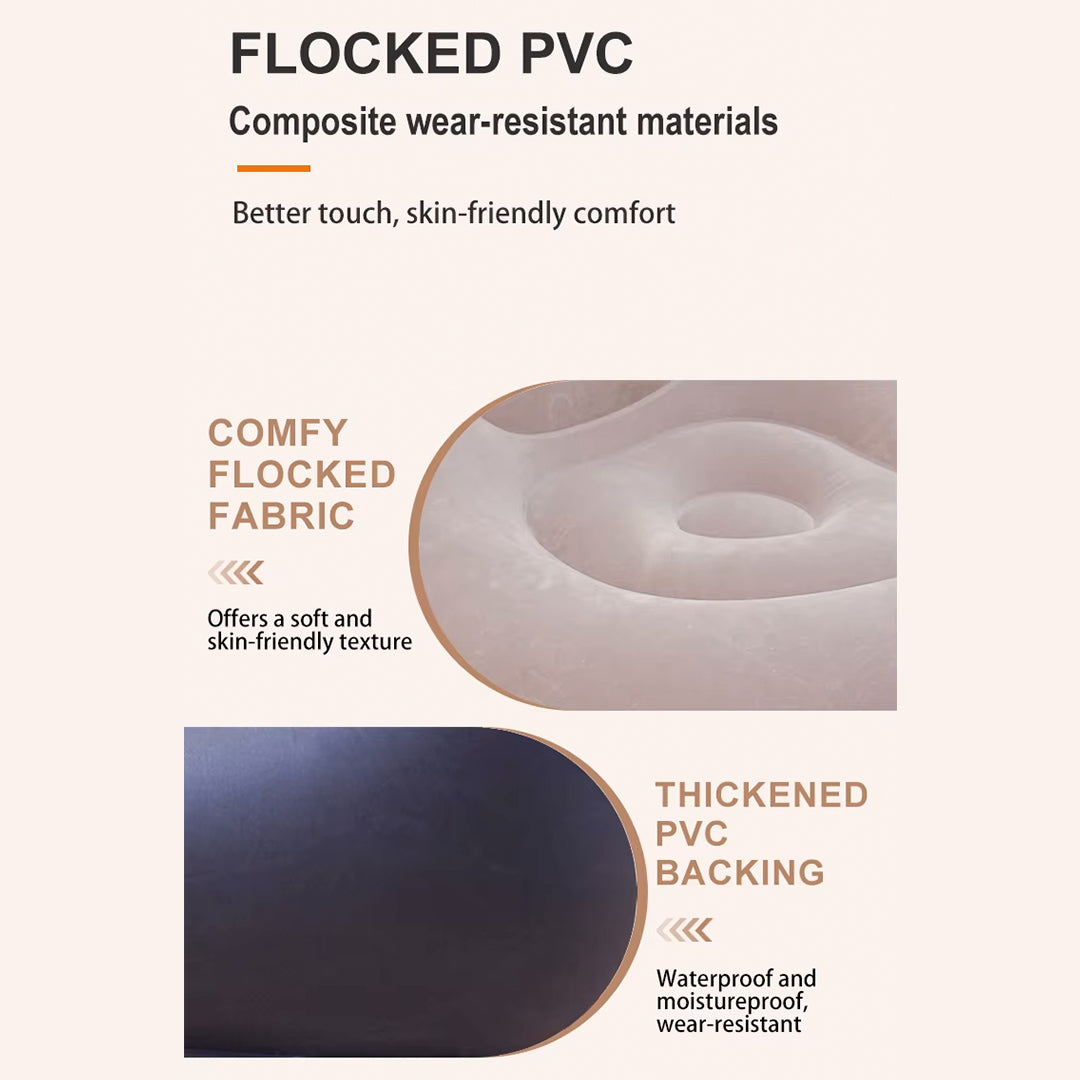 Inflatable Lounge Chair With Footrest, Soft Flocked Surface photo 4