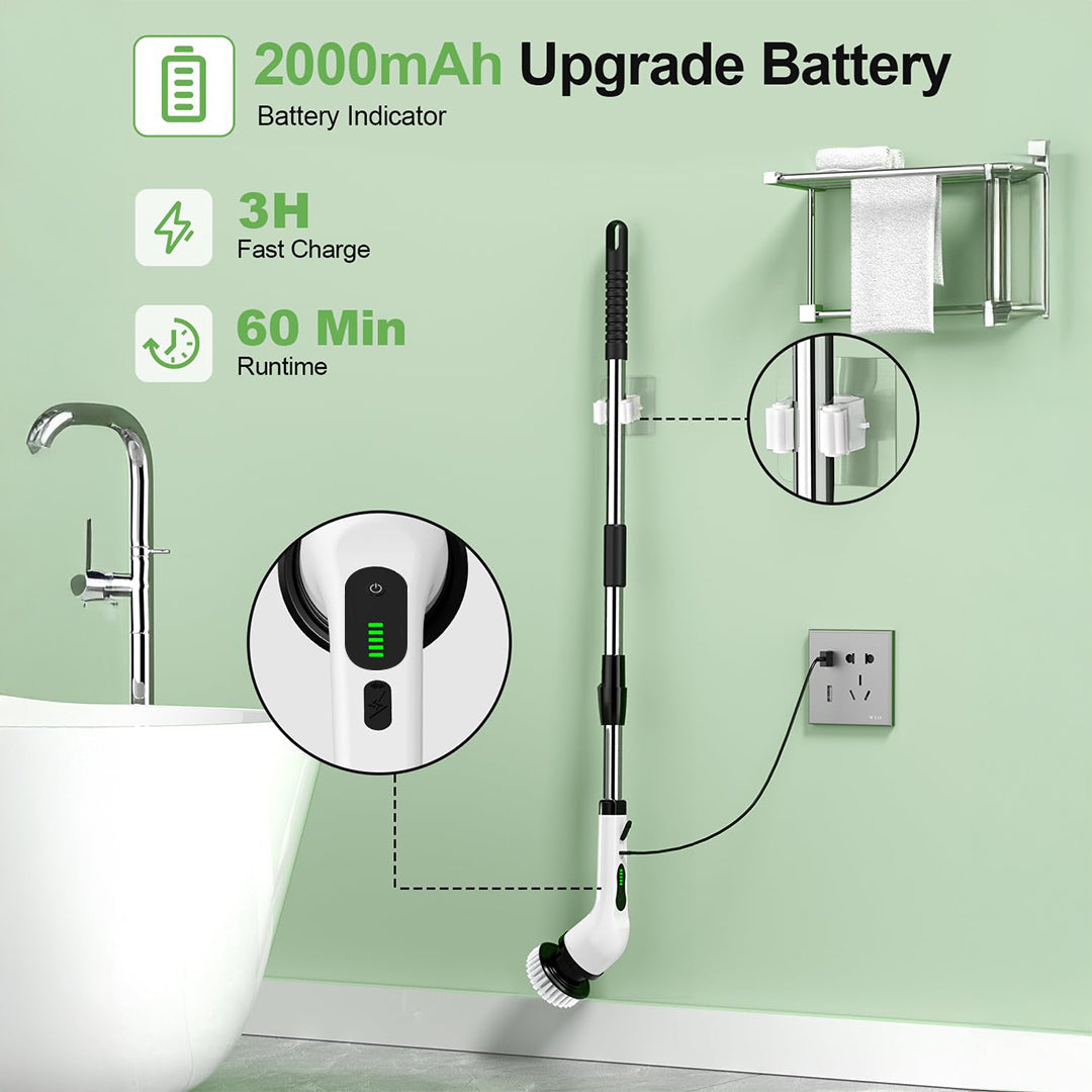 Electric Cleaning Brush With Multiple Brush Heads - Handheld Household Scrubber photo 4
