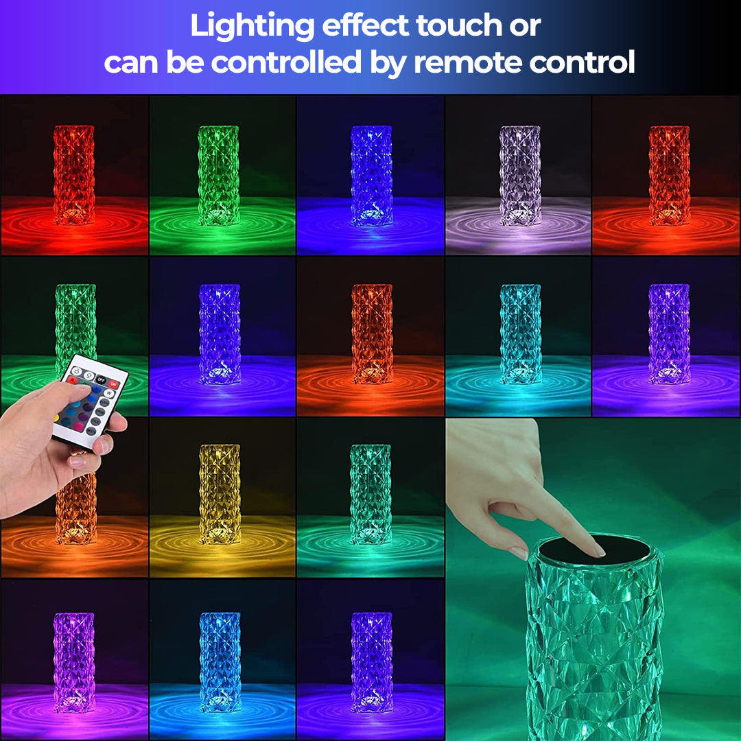 USB Rechargeable, Touch Sensor Crystal Diamond Led Table Lamp photo 5