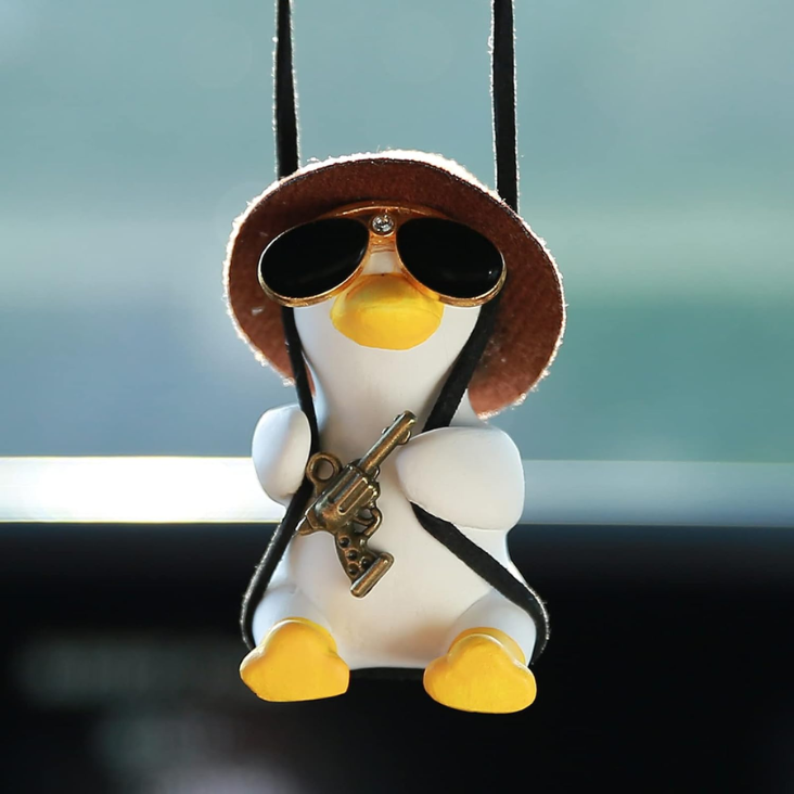 Cool Swinging Duck Car Hanging Ornament, Pendant Interior Rearview Mirror Decoration And Car Rear View Mirrior Hanging Accessories photo 1