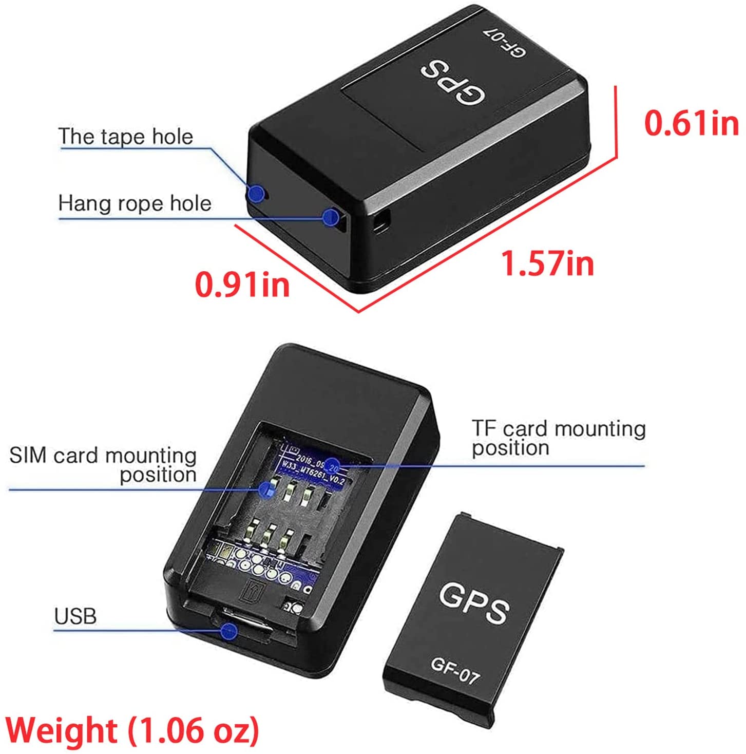 GPS Tracker Transmitter Magnet Real-time Tracking Locator SMS SOS Alarm Vehicle TOP photo 2