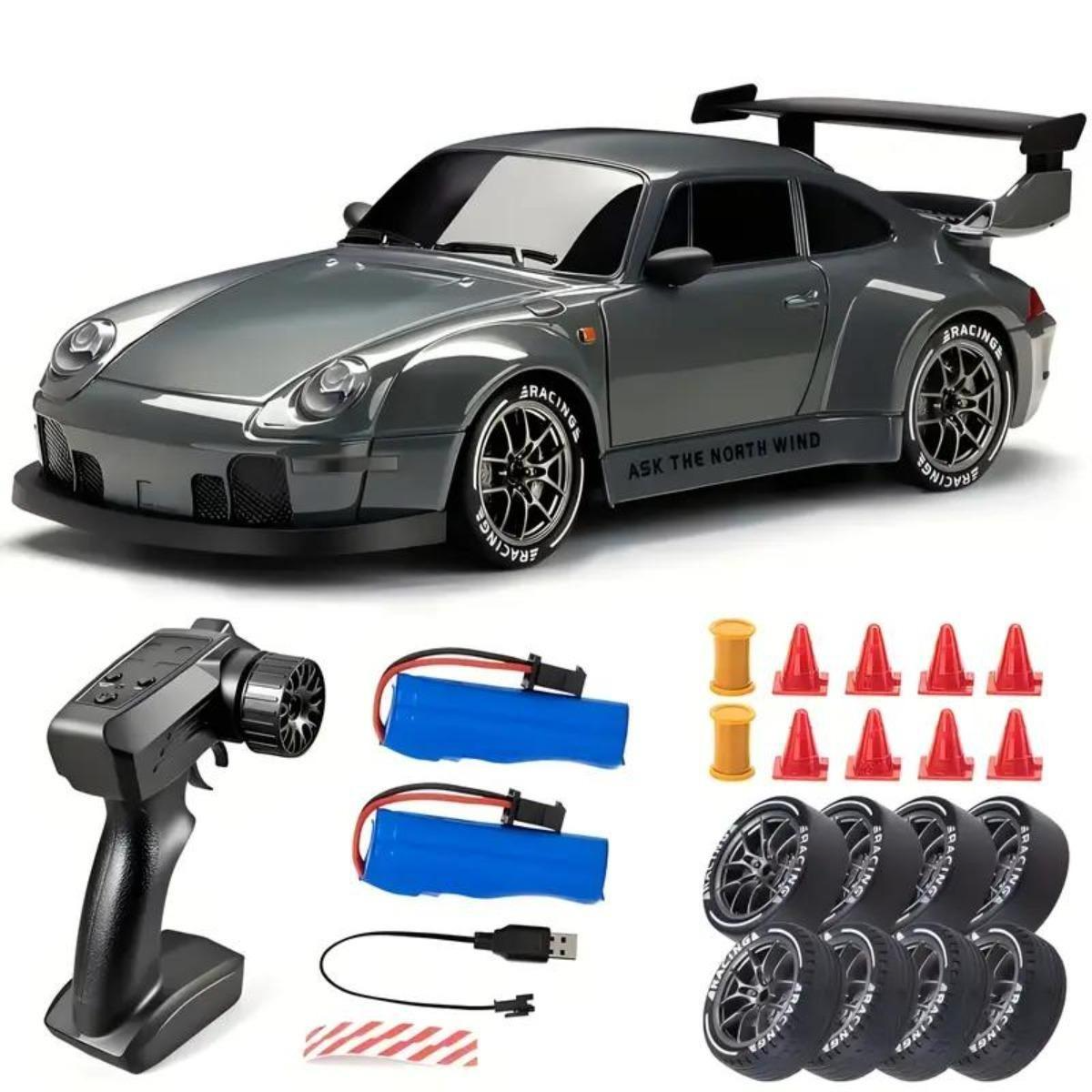 Scale 2.4GHz 4WD Remote Control RC Drift Car  High Speed LED Lights Drift Tires Kids  Toy For Indoor  & Outdoor Play Easter Gift RC Cars photo 3