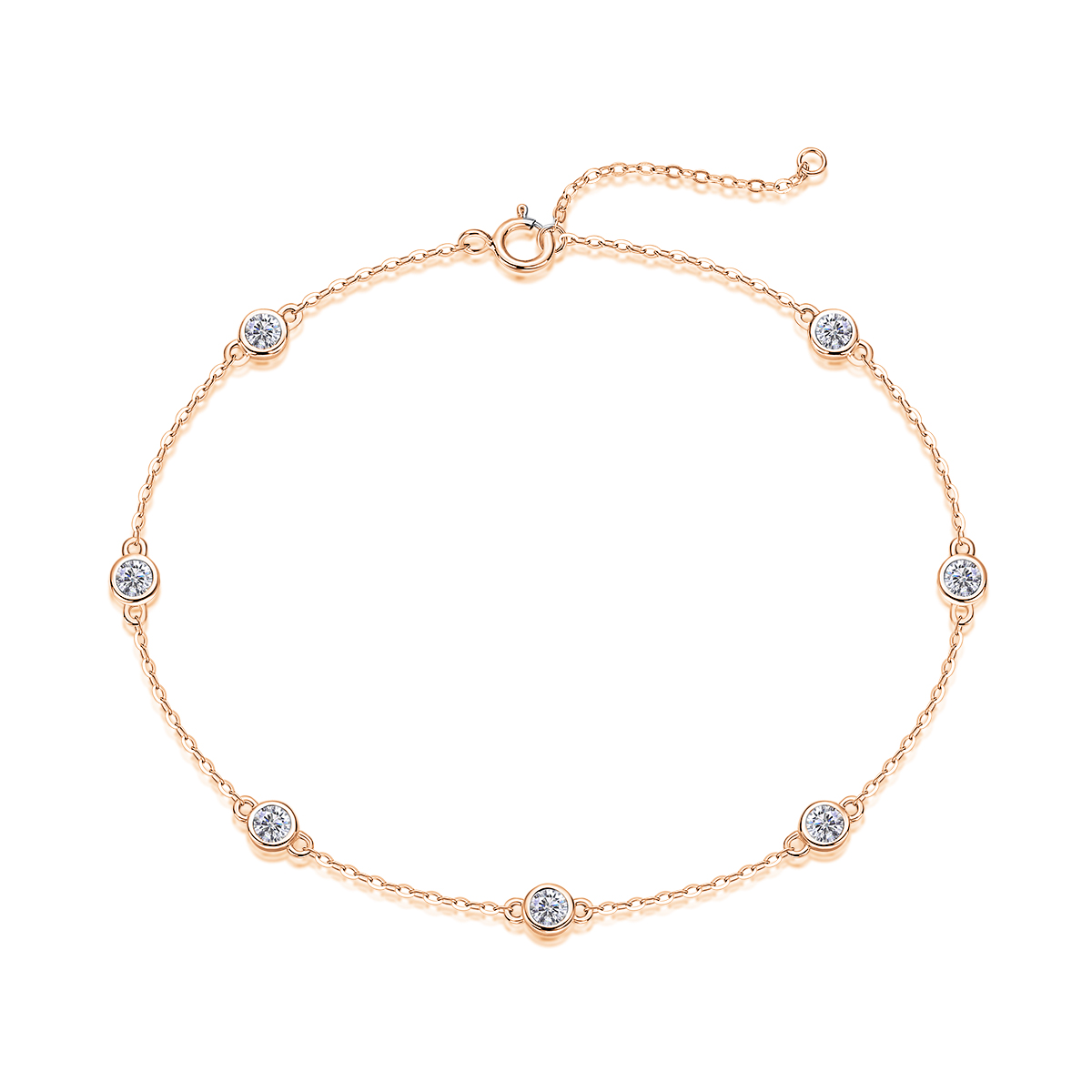 S925 Silver 1.4g Moissanite Bracelet, 7pcs 3mm D VVS1 GRA Certified, 16&5cm Adjustable photo 2
