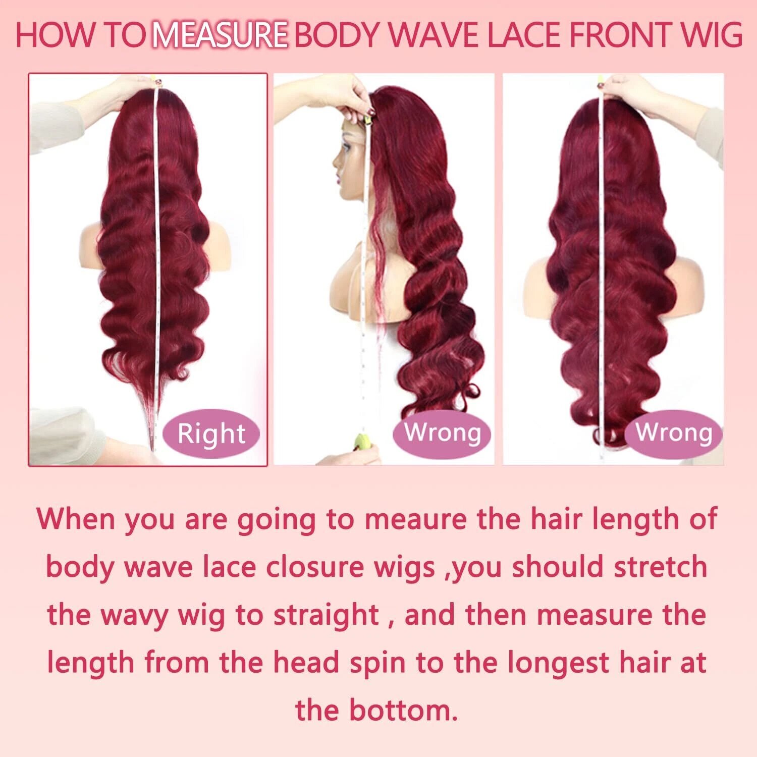 13x6 Lace Front Human Hair Wig Burgundy Red Body Wave, Density, 22 Inches photo 2