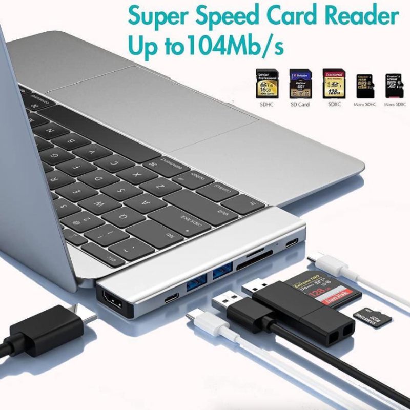 Multiport USB-C Hub Type C To USB 3.0 4K Adapter For Macbook Pro  Air USA photo 3