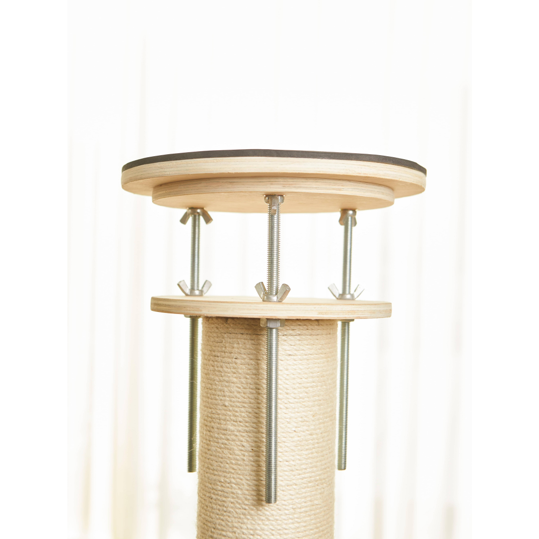 Modern Plain Waterproof Freestanding Cat Tree - 5-Tier, 102-118 In Adjustable Ceiling-to-Floor, Hemp Scratching Post, Chew Resistant Activity Center With Perches, Machine Wash Compatible photo 1