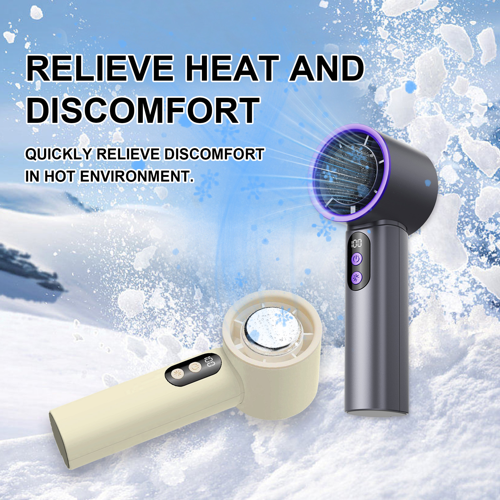 Ice Pack Handheld Fan Roland Gray 1pc photo 2