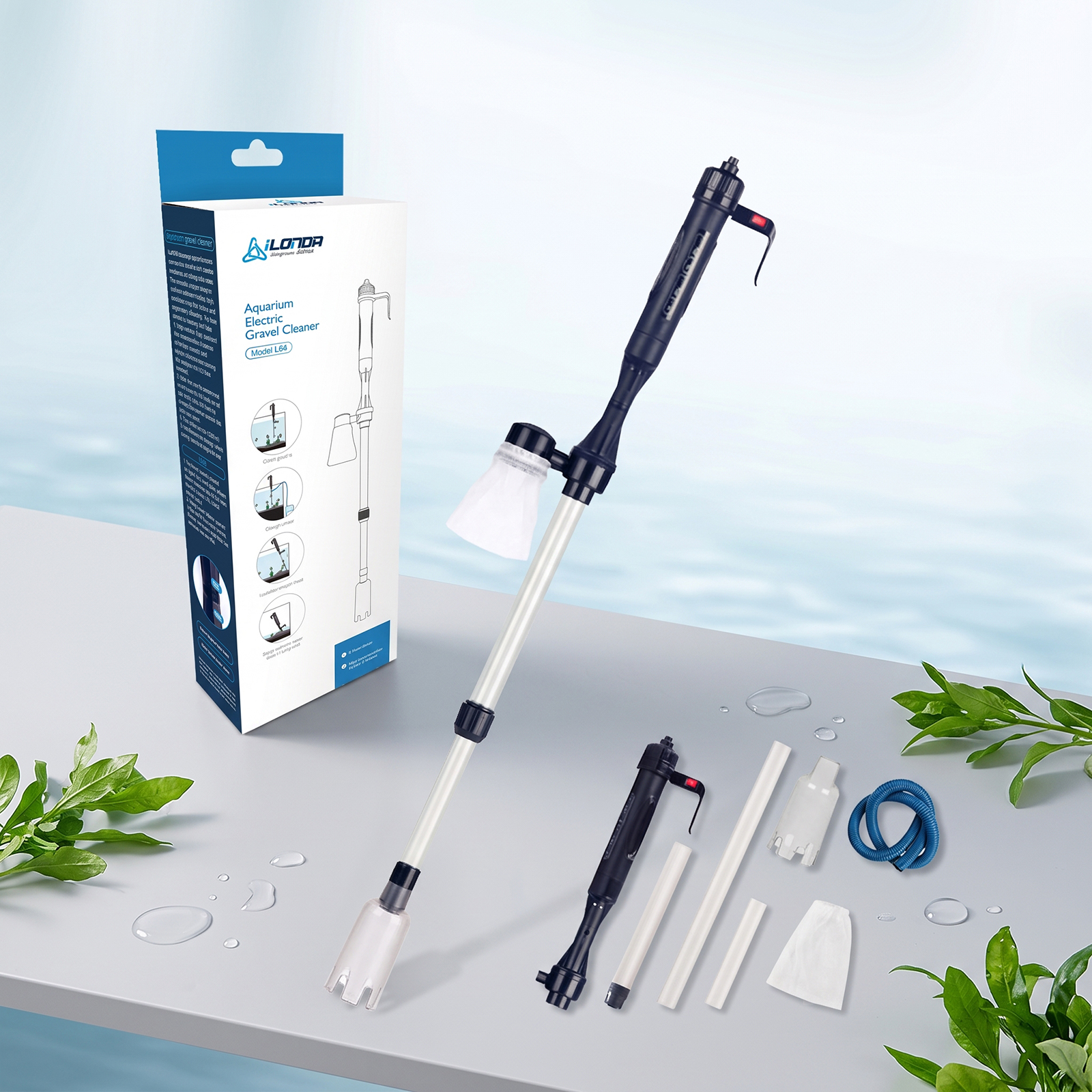 Retractable Tubular Fish Tank Electric Sewer Battery Box English White Box Battery Electric, 11.5 X 5.8 X 30.5cm photo 1