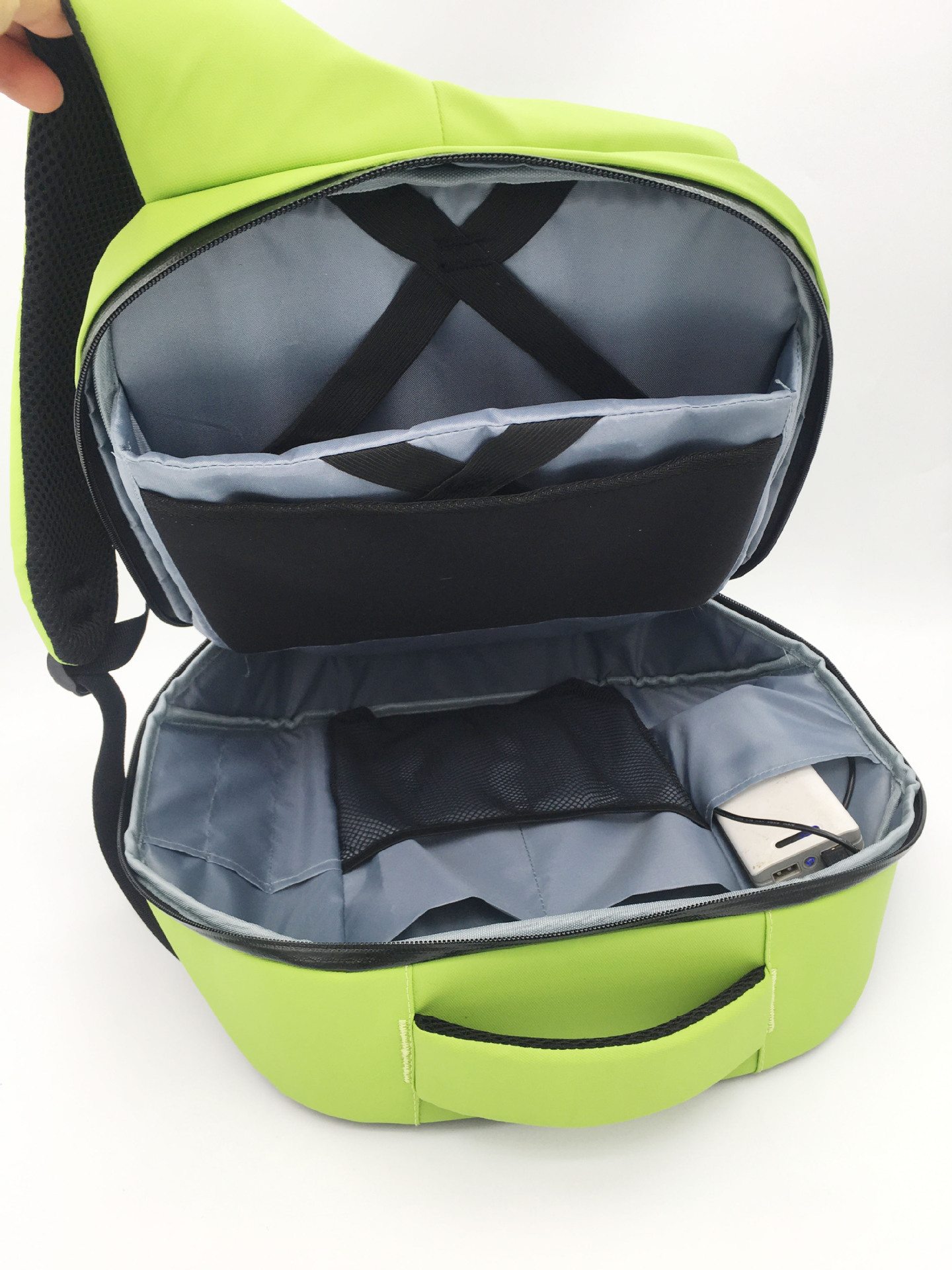 Regular LED Backpack Cycling Double Shoulder Bag DIY Text Animation Polyester Material Hot Sale - Yellow Bluetooth photo 4