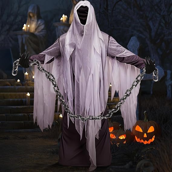 2-Piece 6FT Halloween Plastic Chains Fake Chain Links For Haunted House, Costume And Scary Party Decor photo 5