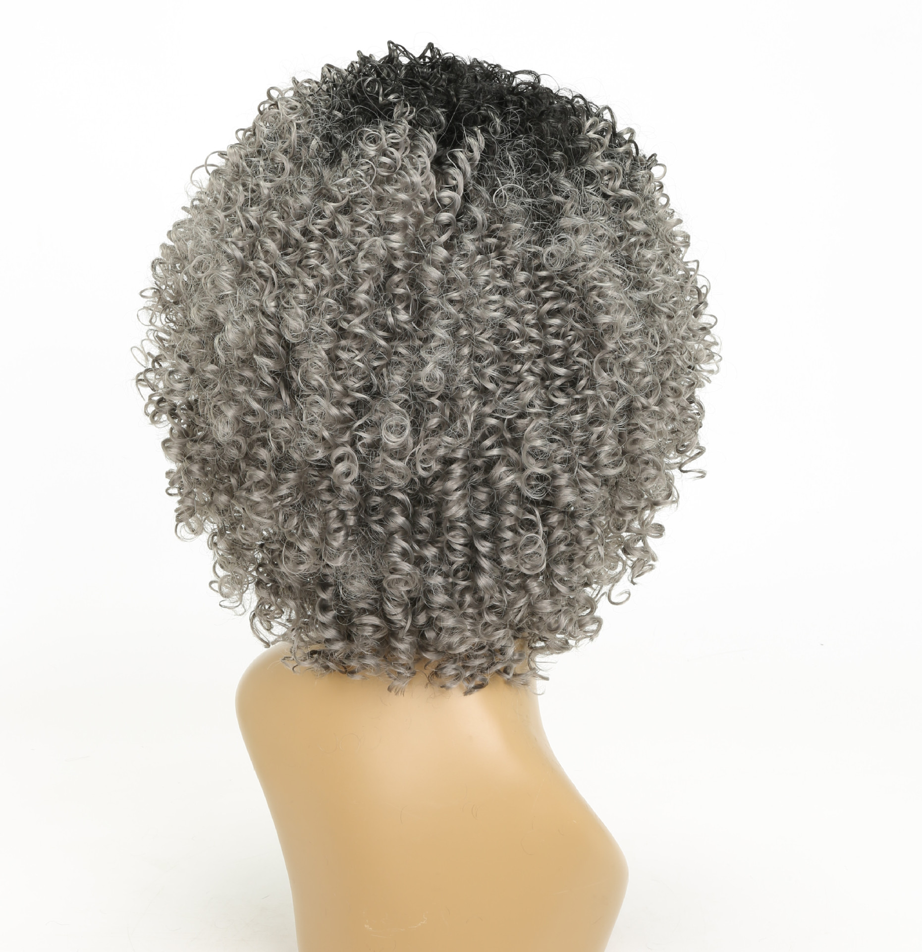 Curly Female Black Gray High Temperature Silk Chemical Fiber Headgear photo 2