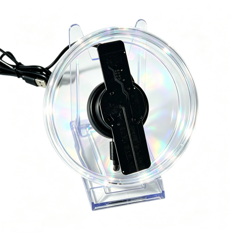 Wiilala Disesktop 3D Holographic Fan, 4.72 Inch 3D Holographic Fan With WiFi Projector, Built-in Video - HD  LED Holographic Display Screen, Suitable For Shops, Gifts  Built Built-in Speaker Bluetooth photo 3