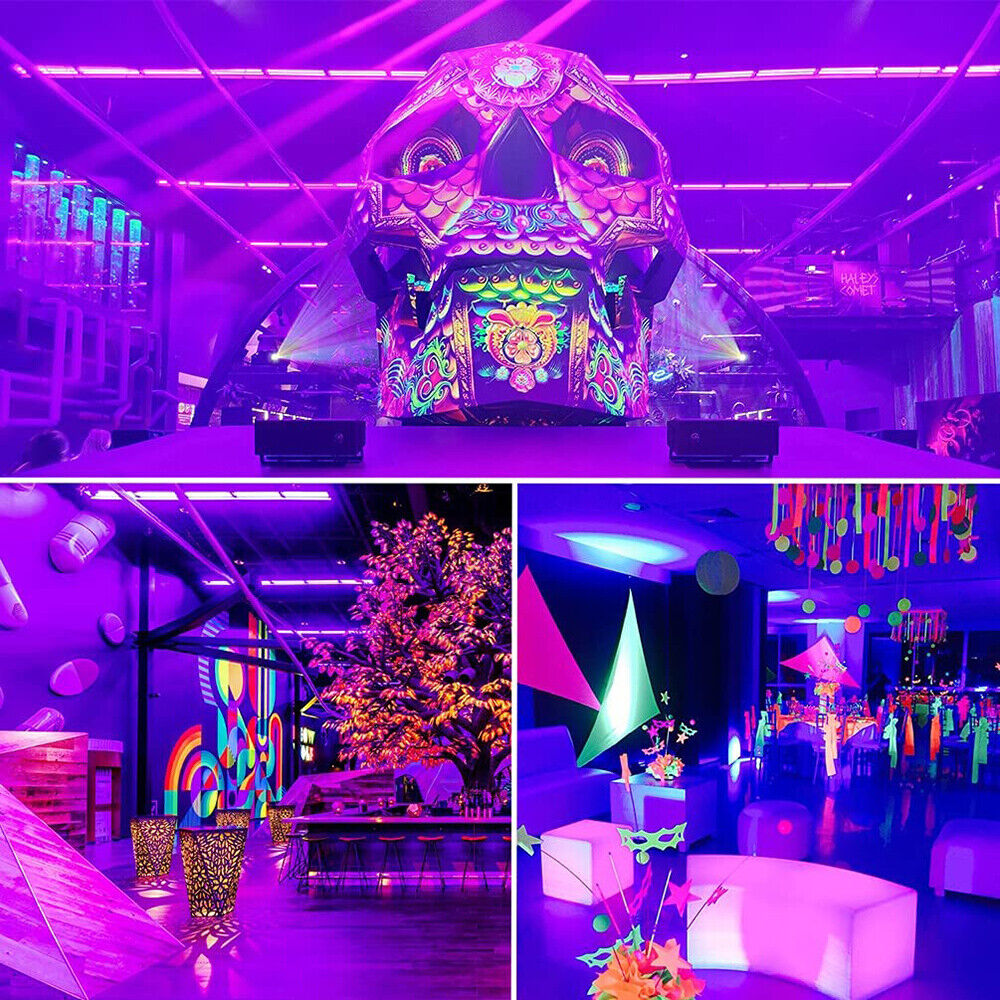 36W UV LED Blacklight Strip Plug & Play, Ultraviolet Glow Bar For Party Stage Bedroom Halloween Blacklight Decor UK NEW photo 4