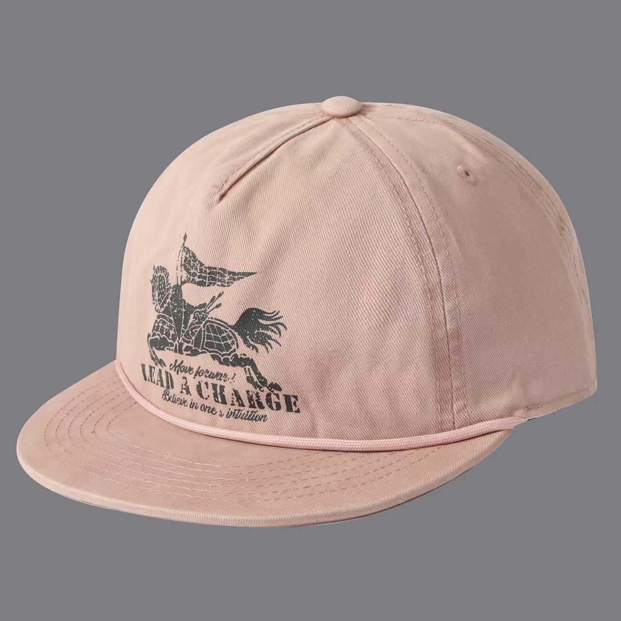 Printed Warhorse Flag With Lettered Band And Flat Brim Baseball Cap, Men's And Women's Versions, Suitable For Casual, Sports And Travel Wear. photo 2