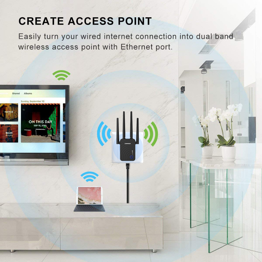 Dual-band 1200-megabit wireless relay router photo 6