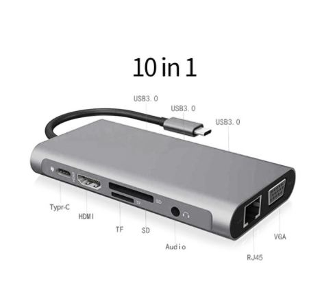 USB Type C to HDMI Ten in one expansion dock usb dock photo 1