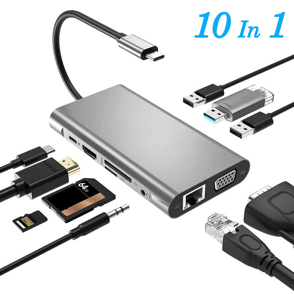 USB Type C to HDMI Ten in one expansion dock usb dock photo 4