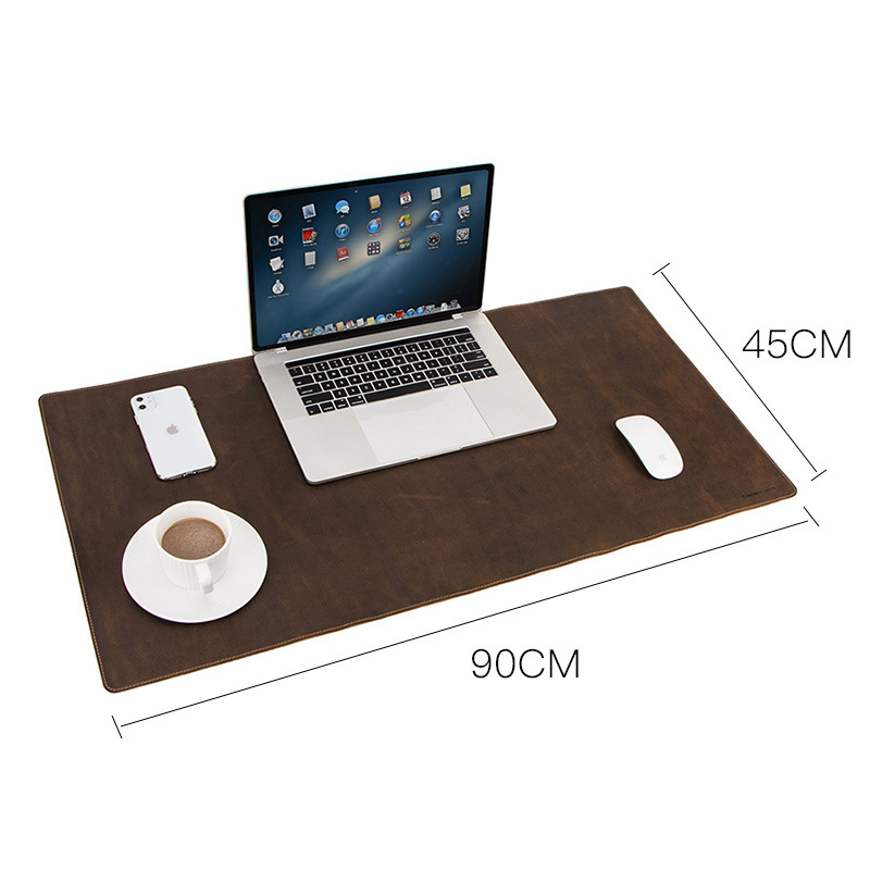 Extra large non-slip desktop computer desk leather pad photo 3