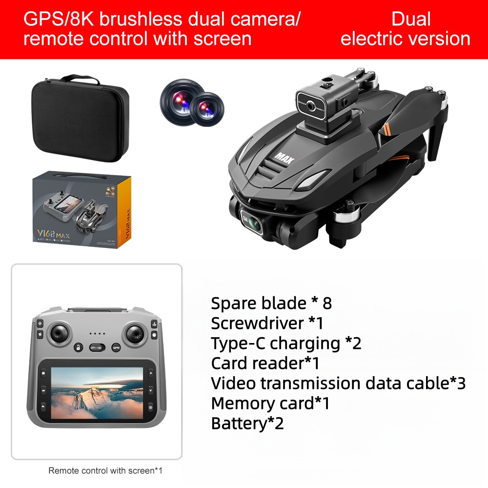 V168Pro Max Drone  8K HD 4.5-inch Screen, With GPS Positioning Function. photo 2