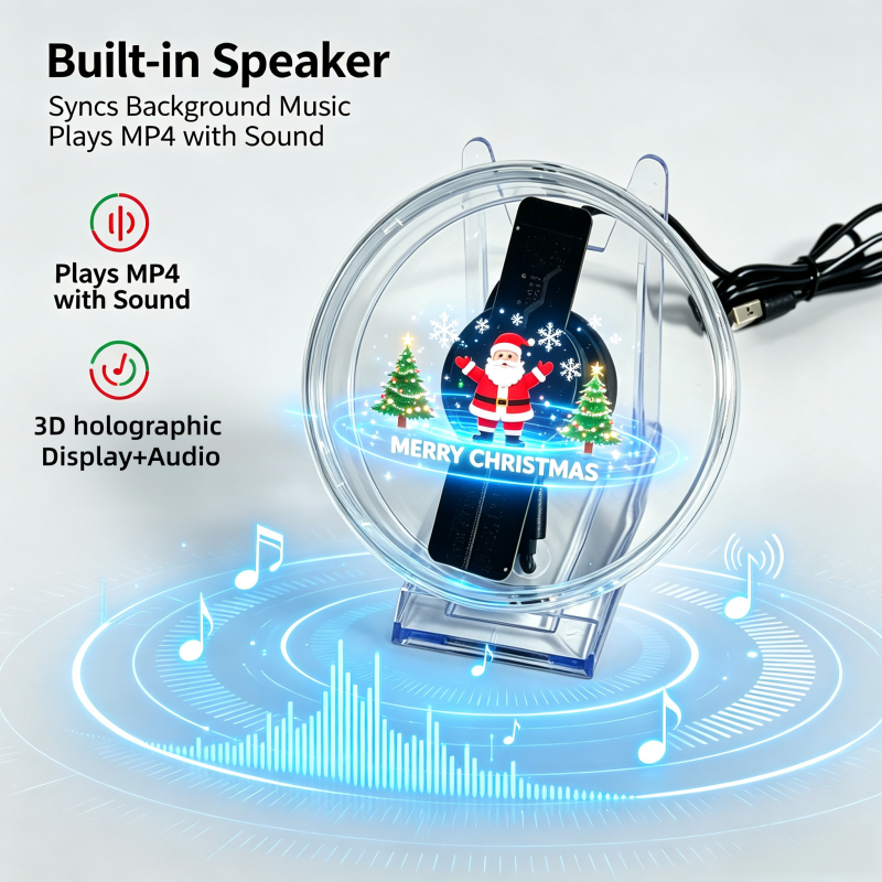 Wiilala Disesktop 3D Holographic Fan, 4.72 Inch 3D Holographic Fan With WiFi Projector, Built-in Video - HD  LED Holographic Display Screen, Suitable For Shops, Gifts  Built Built-in Speaker Bluetooth photo 1