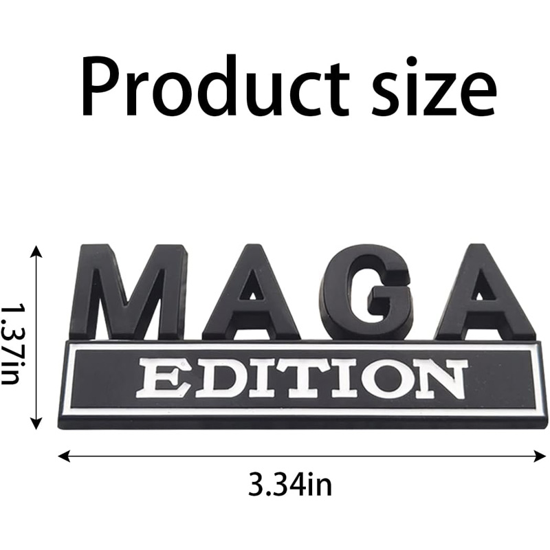 4pcs MAGA Edition Car  Metal Badge Sticker Truck Replacement, Suitable For General Motors SUV,Motorcycle, Bicycle Chrome Alloy photo 2