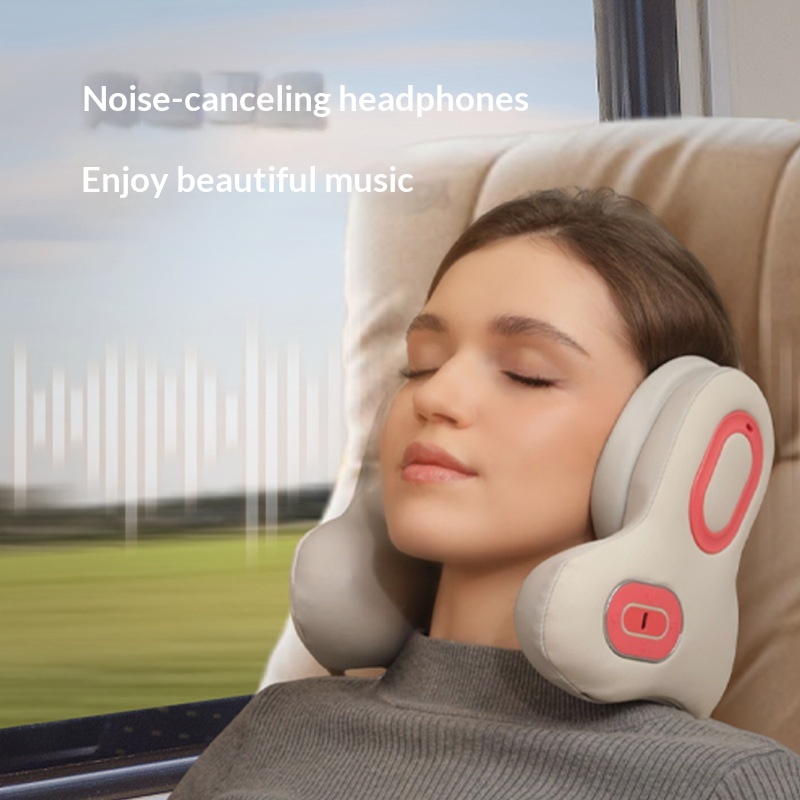 Cross-Border Sleep Noise-Canceling Anc Neck Protection And Cervical Massage Pillow, Portable Heating Compress Bluetooth Music Shoulder And Neck U-Shaped Pillow photo 6