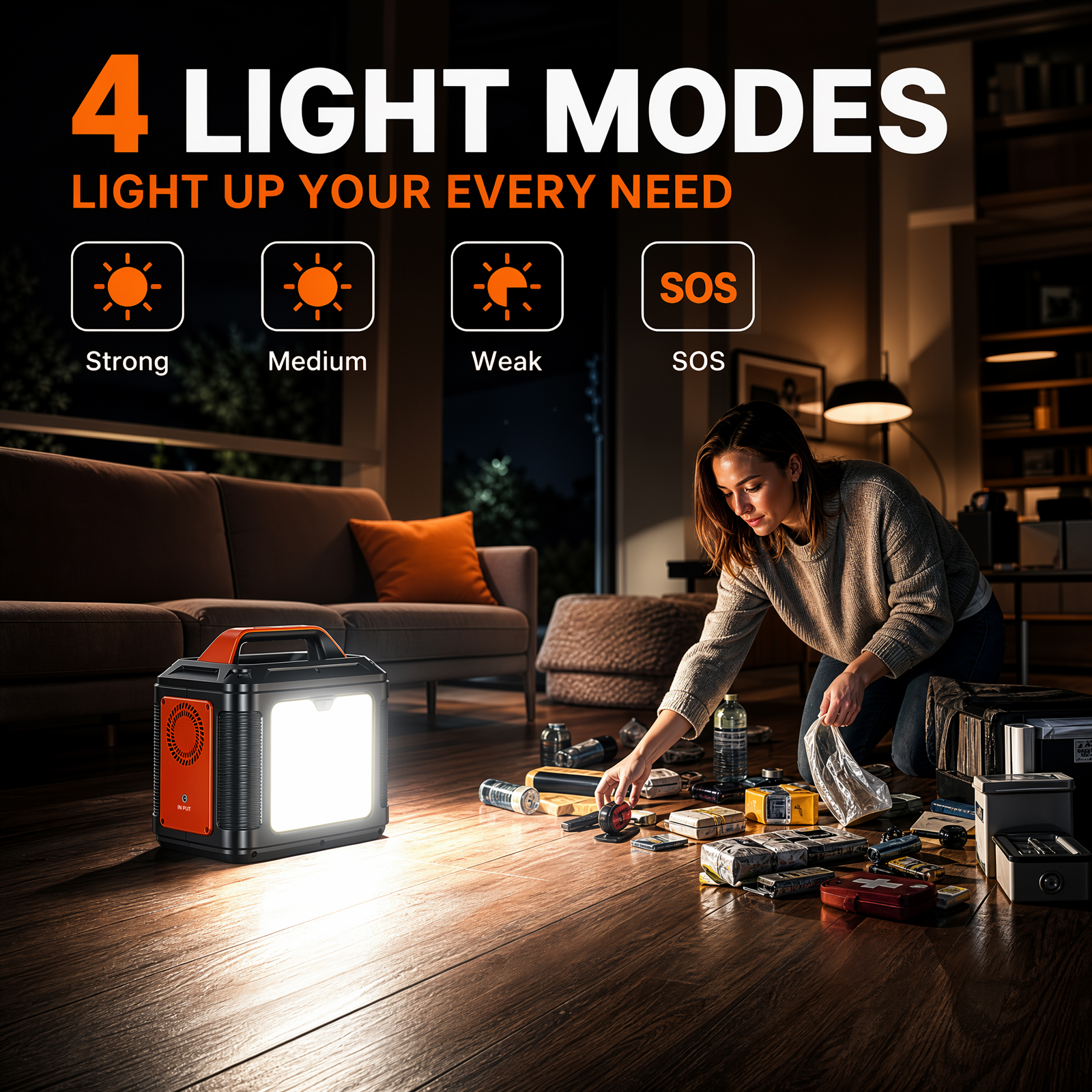 Sbaoh 300W Portable Power Station 296Wh 80000mAh Solar Generator With PD100W Fast Charging, 13 Outlets, Digital Display, Lithium-ion Battery For Outdoor Solar Lights, Camping Tents, Emergency Outdoor photo 3